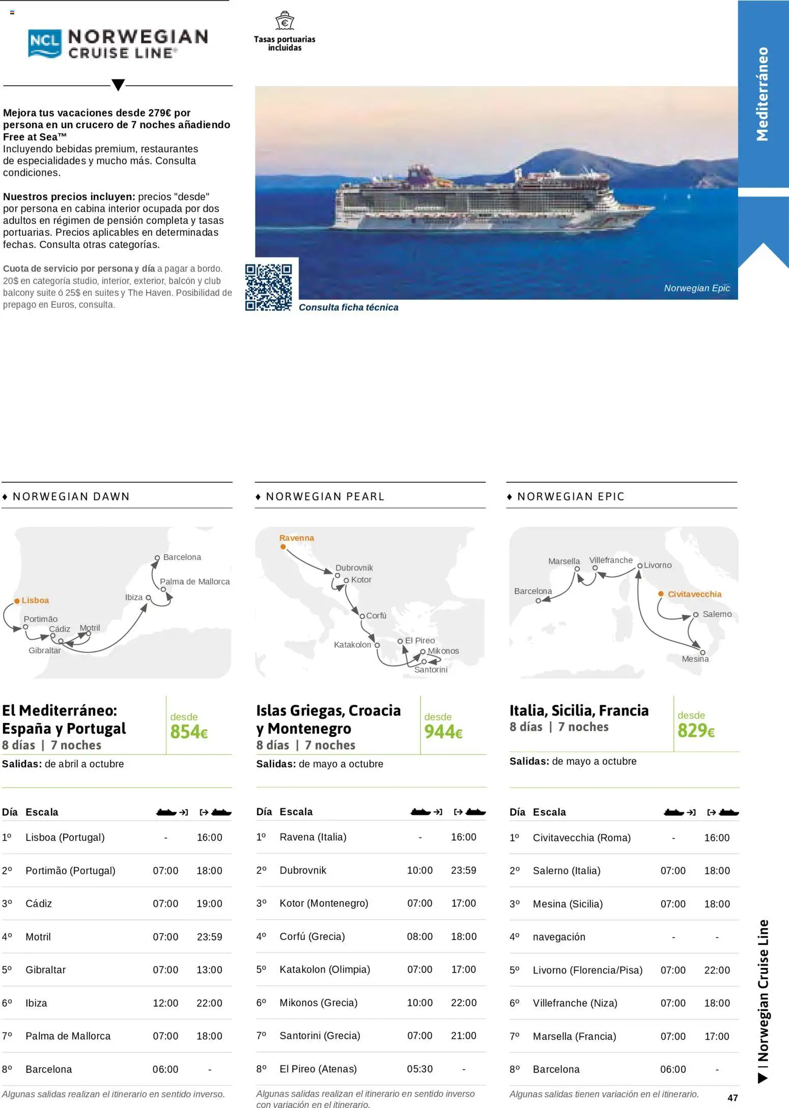 Viajes El Corte Inglés Cruceros marítimos │ válido desde el 01.01.2026 | Página: 48 | Productos: Navegación