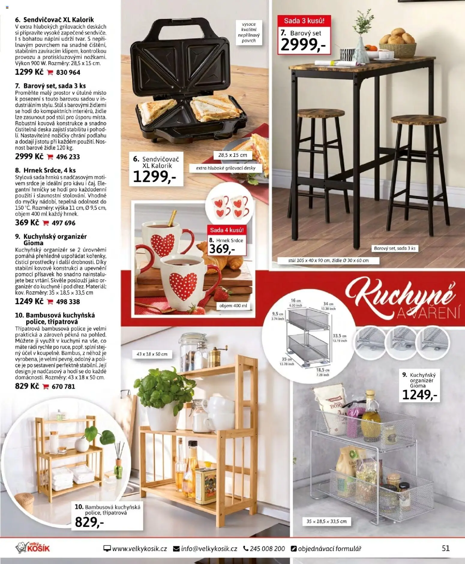 Velký Košík katalog červen 2026 od 01.06.2026 | Strana: 51 | Produkty: Hrnek, Sendvičovač, Stůl, Desky