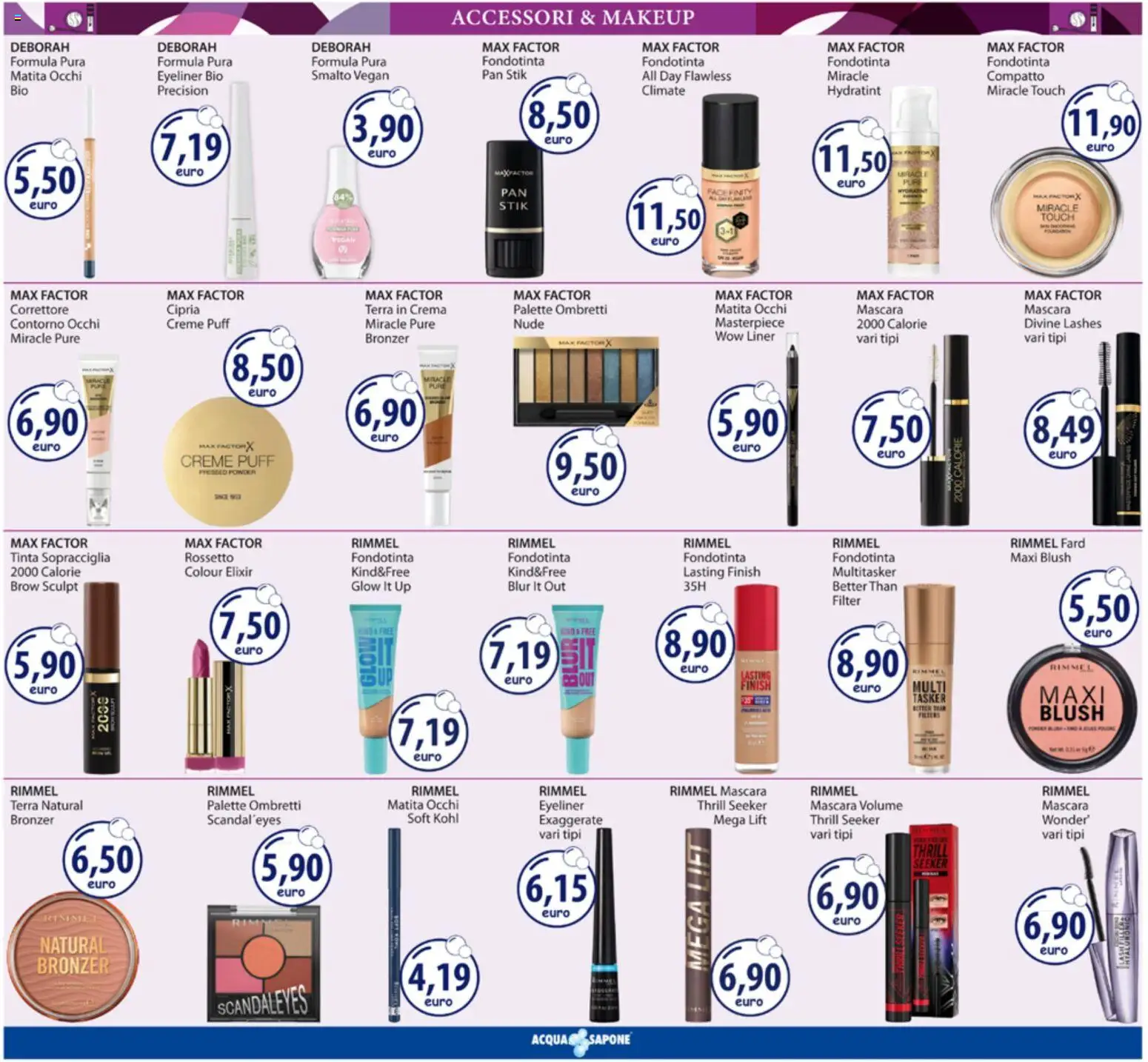Volantino Acqua e Sapone del 24/08/2026 | Pagina: 4 | Prodotti: Mascara, Rossetto, Correttore, Cipria