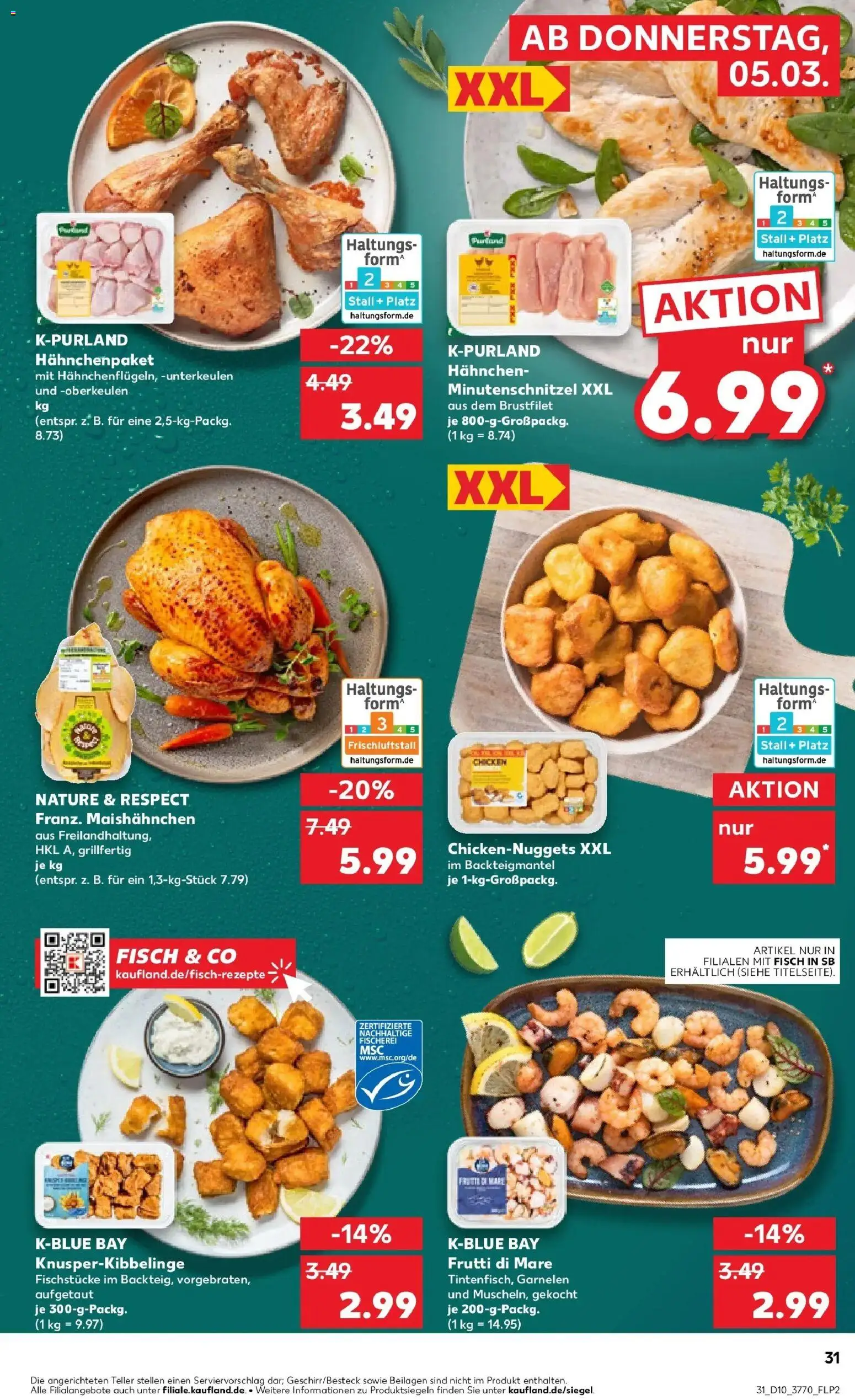 Kaufland Prospekt Lutherstadt Wittenberg	 – gültig ab 02.03.2026 | Seite: 43 | Produkte: Hahnchen, Garnelen, Fisch