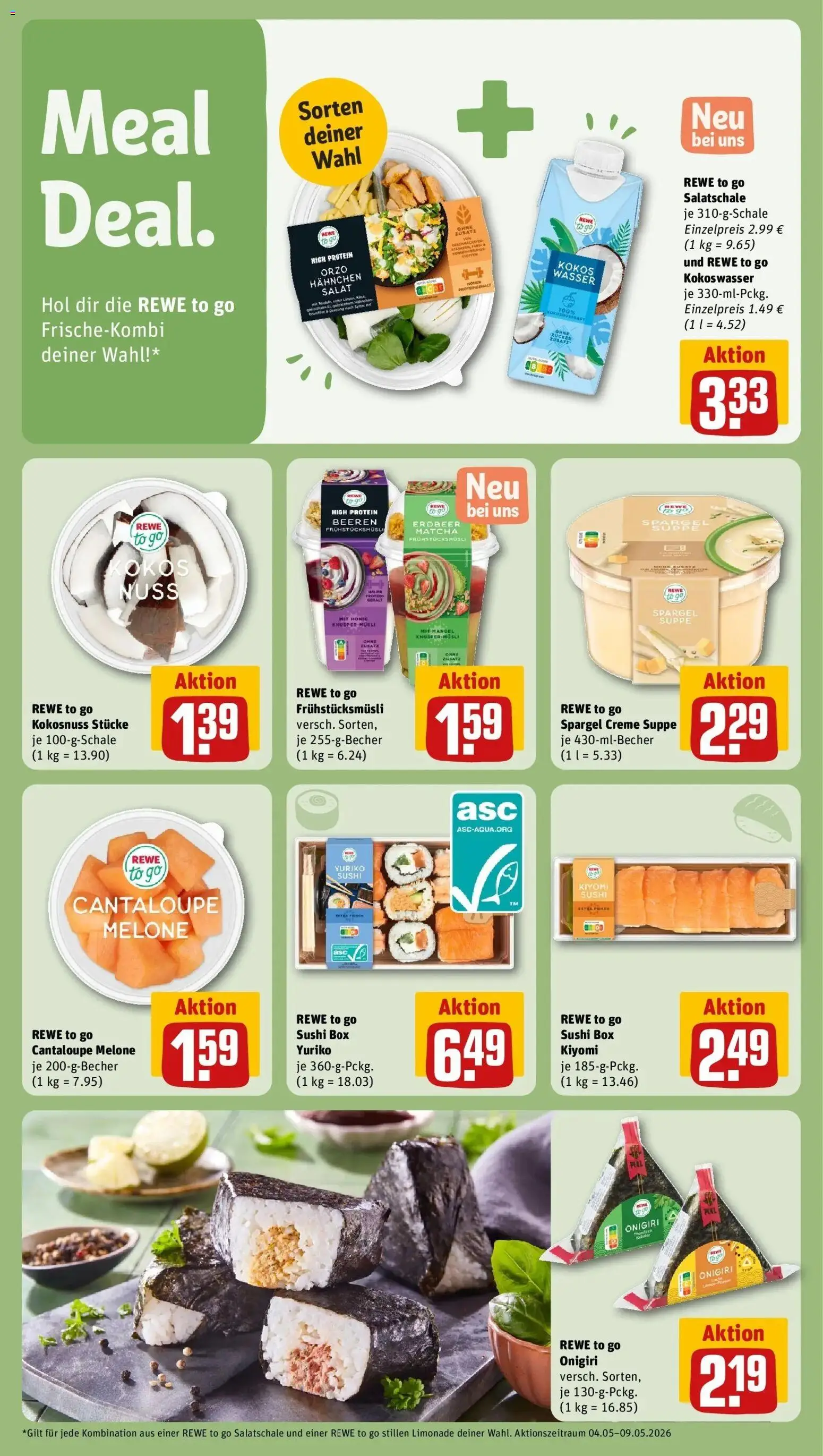 REWE Prospekt ab 04.05.2026 zum Blättern » Angebote | Seite: 21 | Produkte: Hahnchen, Box, Creme, Melone