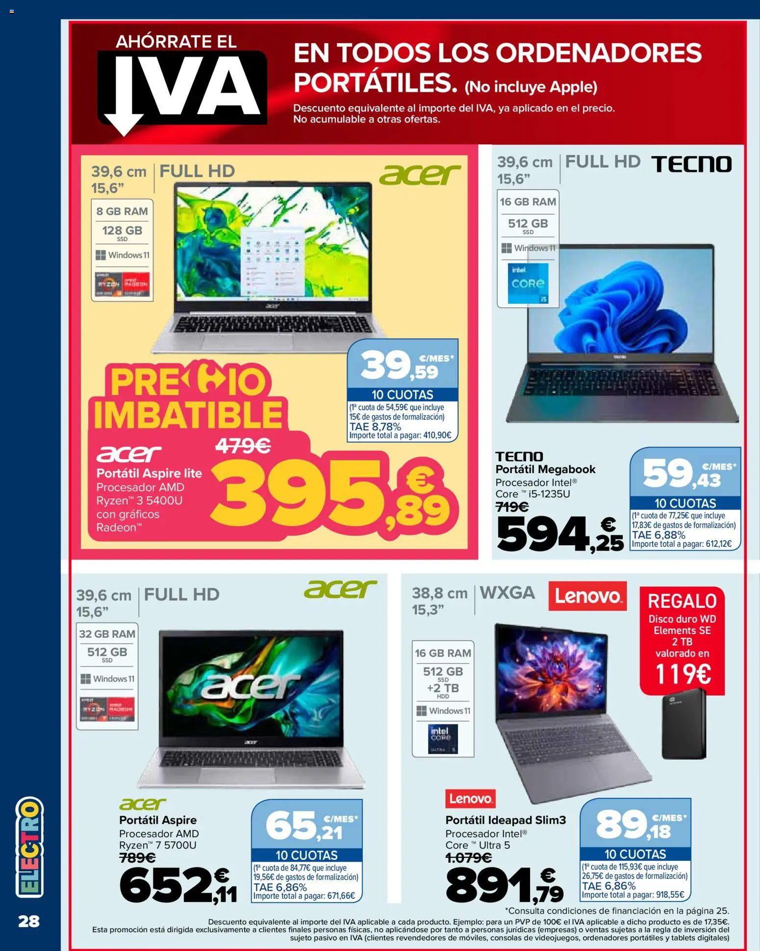 Carrefour Vuelta al cole │ válido desde el 18/08/2026 | Página: 28 | Productos: Portátil, Apple, Disco