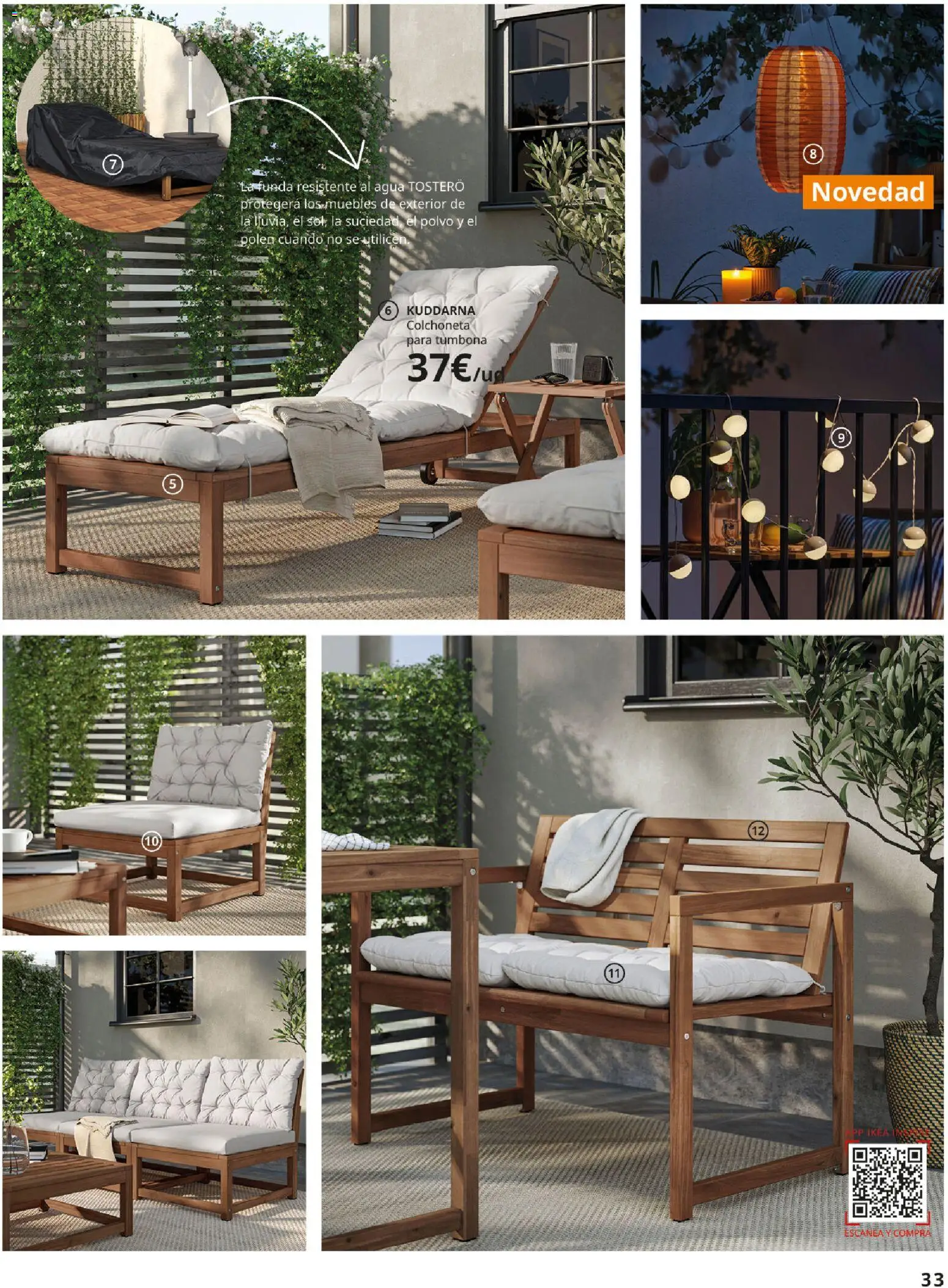 Catálogo IKEA Muebles de exterior │ válido desde el 17/12/2025 | Página: 33 | Productos: Polvo, Muebles, Agua, Colchoneta