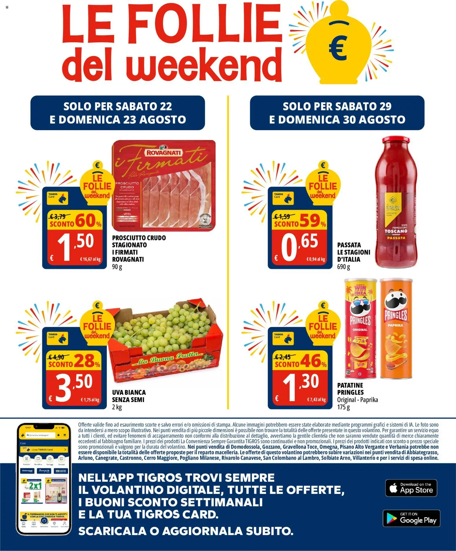 Volantino Tigros del 19/08/2026 | Pagina: 24 | Prodotti: Patatine, Pomodoro, Uva, The