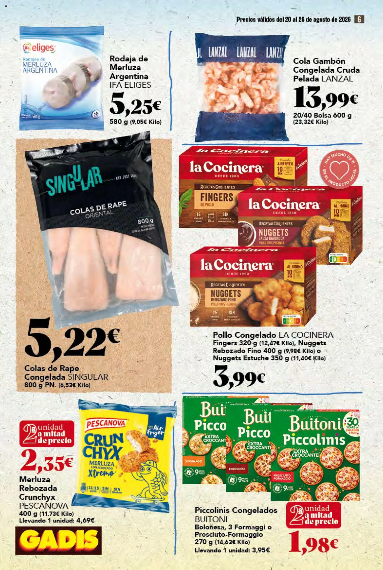 Gadis folleto │ válido desde el 20/08/2026 | Página: 6 | Productos: Bolsa, Barbacoa, Horno, Nuggets