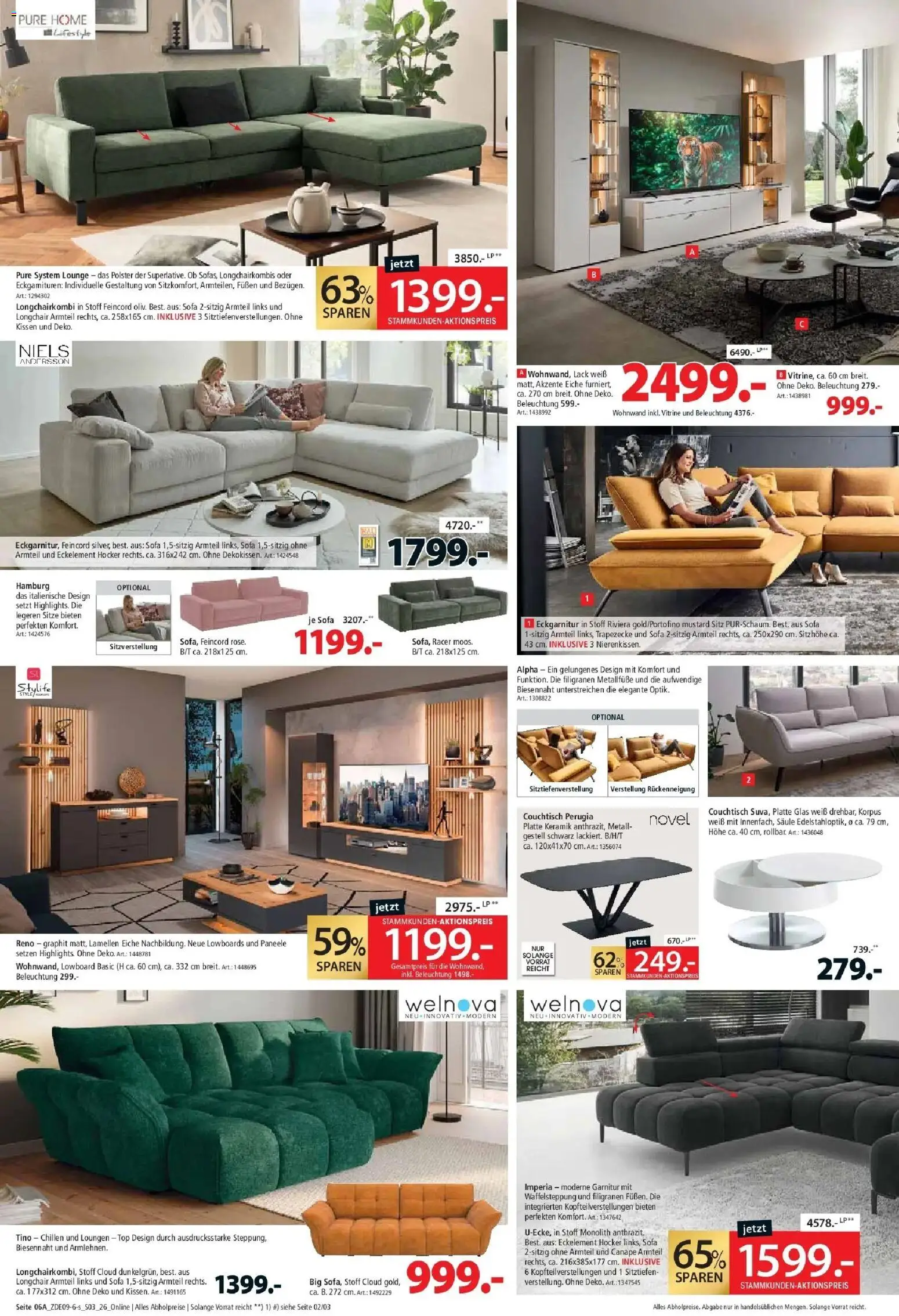 Zurbrüggen Prime Shopping week (ab 05.09.2026) zum Blättern | Seite: 8 | Produkte: Lowboard, Vitrine, Sofa, Couchtisch