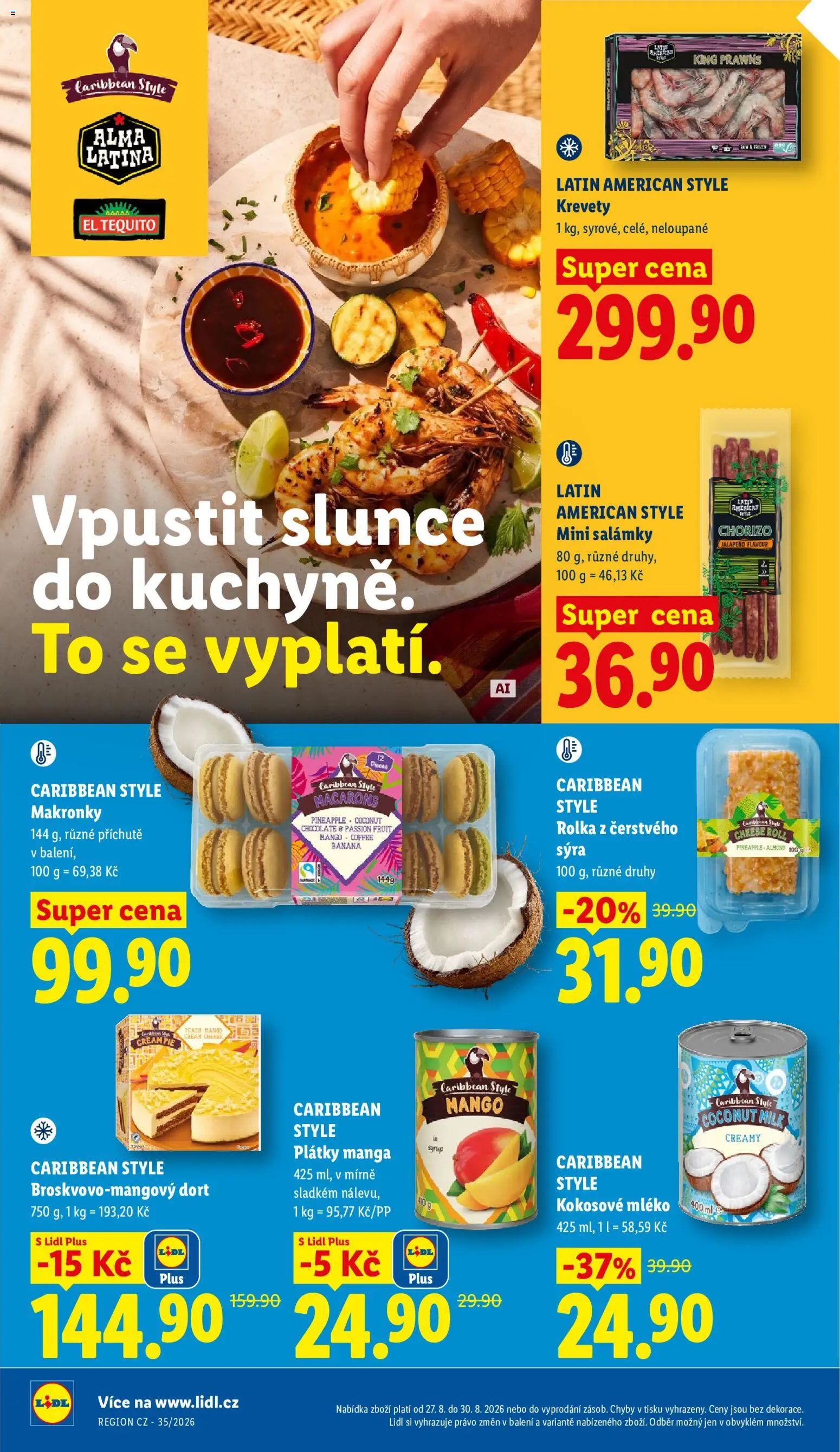 Lidl leták od 27.08.2026 | Strana: 22 | Produkty: Mléko, Makronky, Krevety, Dort