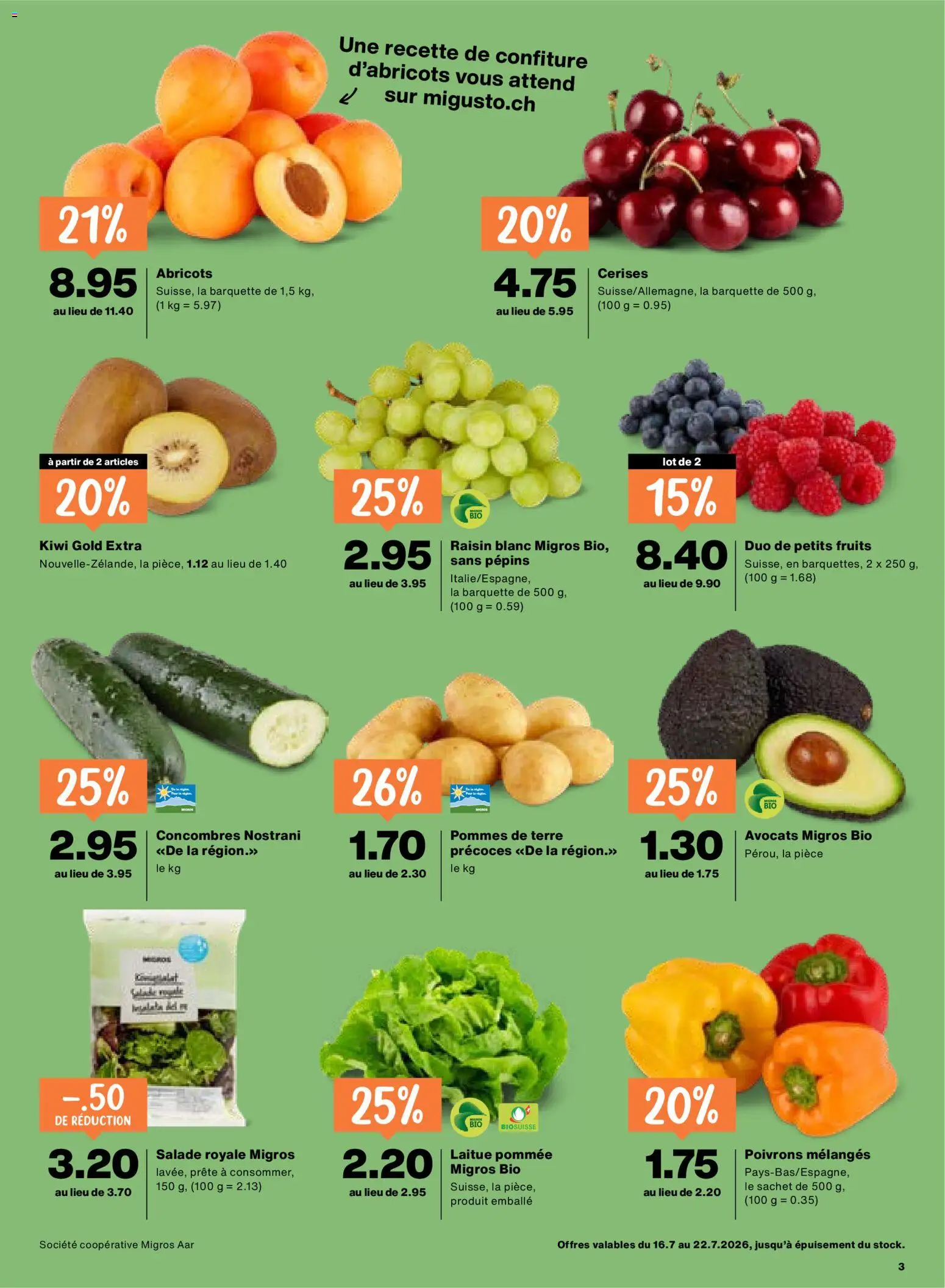 Migros aktionen FR – gültig ab 16.07.2026 | Seite: 3 | Produkte: Kiwi