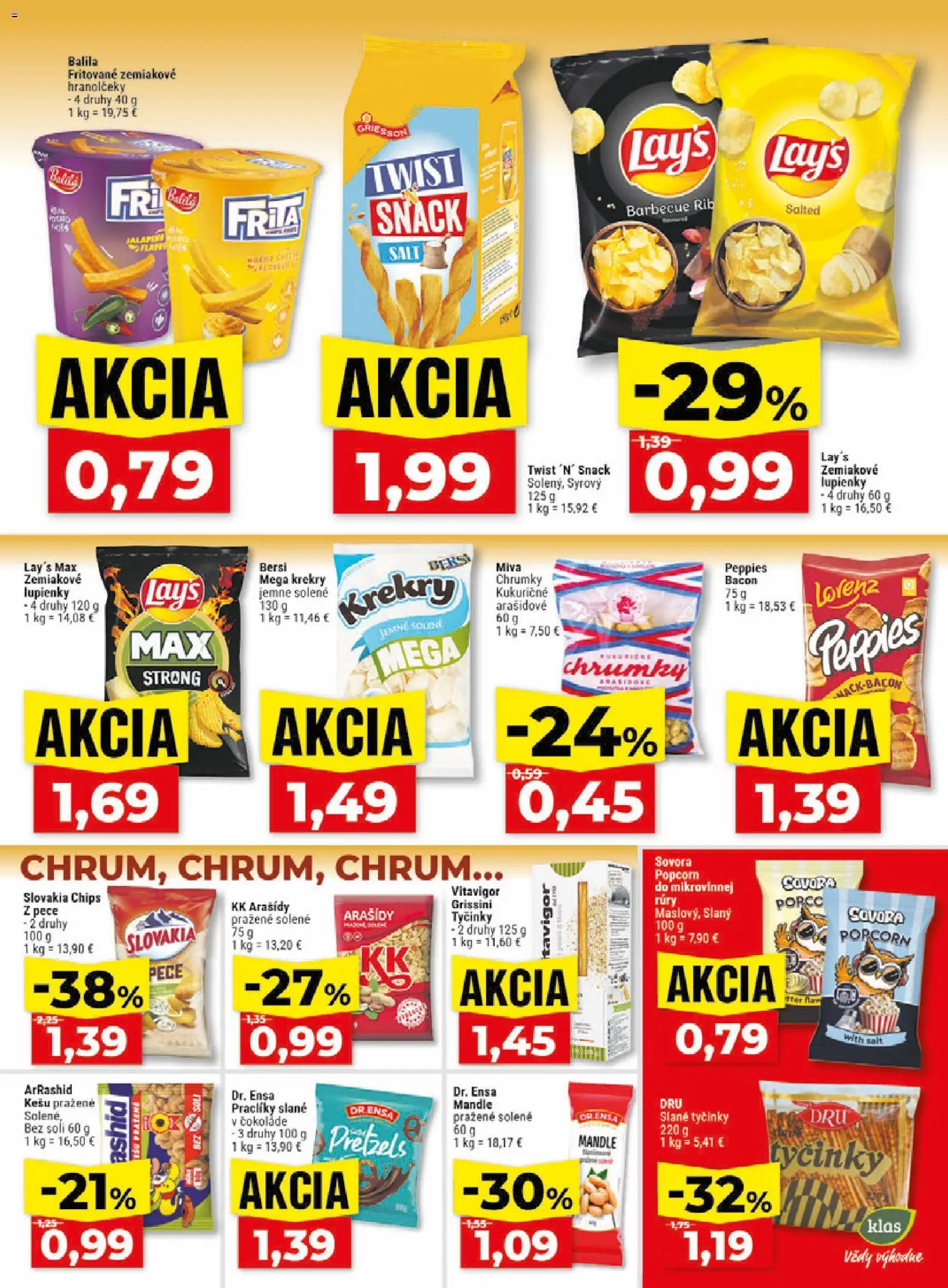 Nové Klas akcie – leták je platný od 13.07.2026 | Strana: 20 | Produkty: Popcorn, Krekry, Kešu, Arašidy