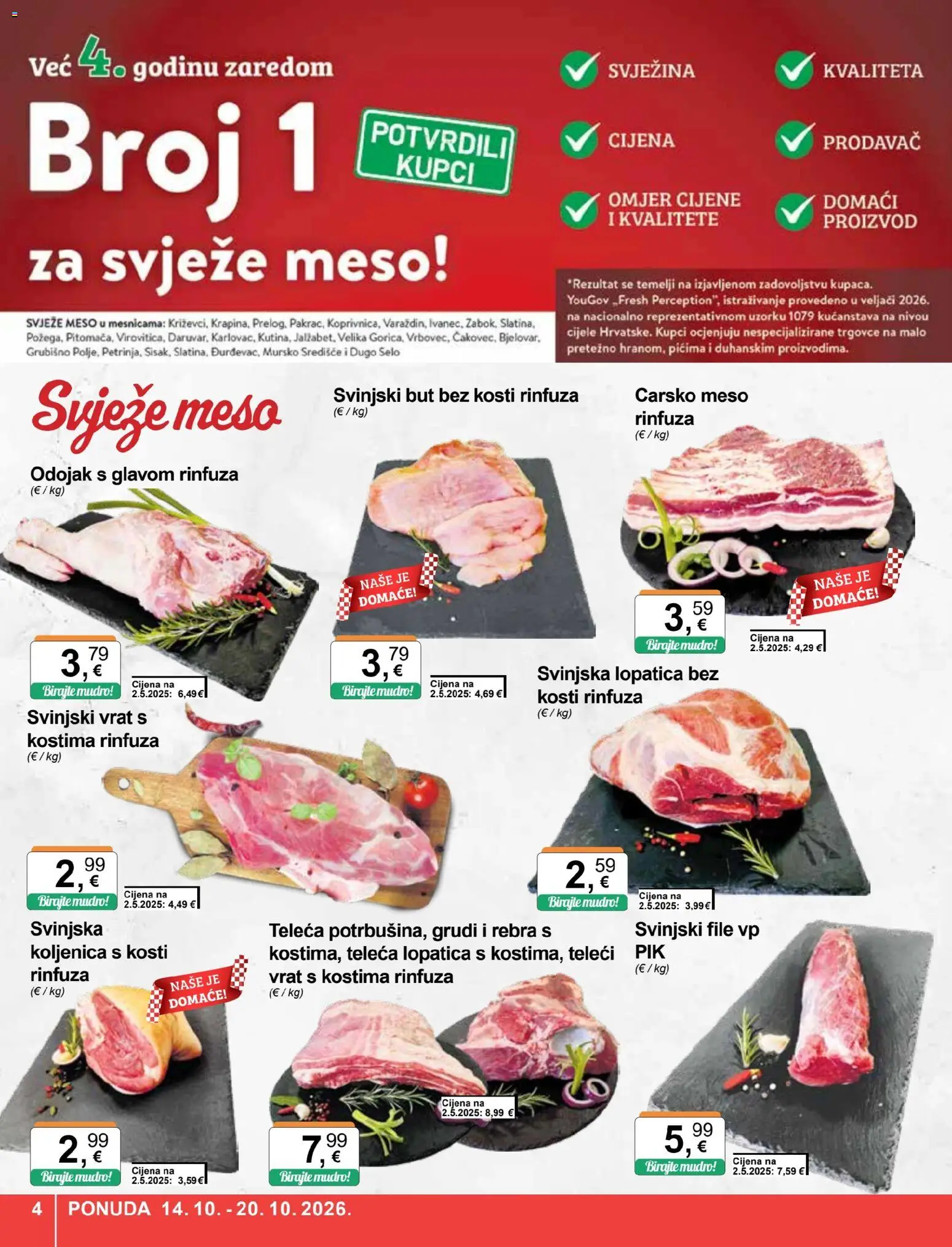 KTC katalog | vrijedi od 14.10.2026 | Stranica: 4 | Proizvodi: Svinjski but, Svinjski file, Lopatica, Teleca lopatica