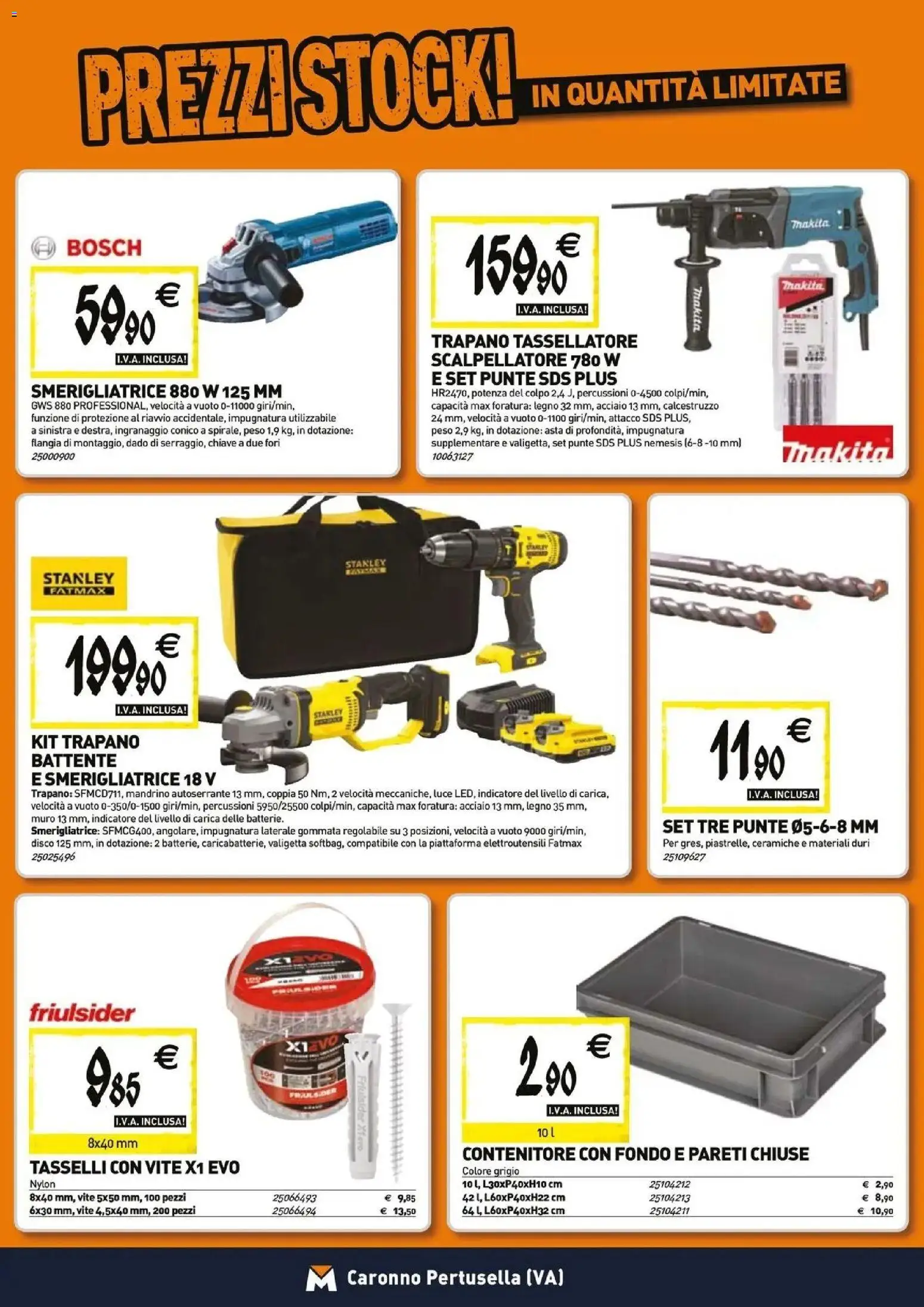 Volantino TECNOMAT del 26.03.2026 | Pagina: 20 | Prodotti: Trapano, Disco, Contenitore, Smerigliatrice