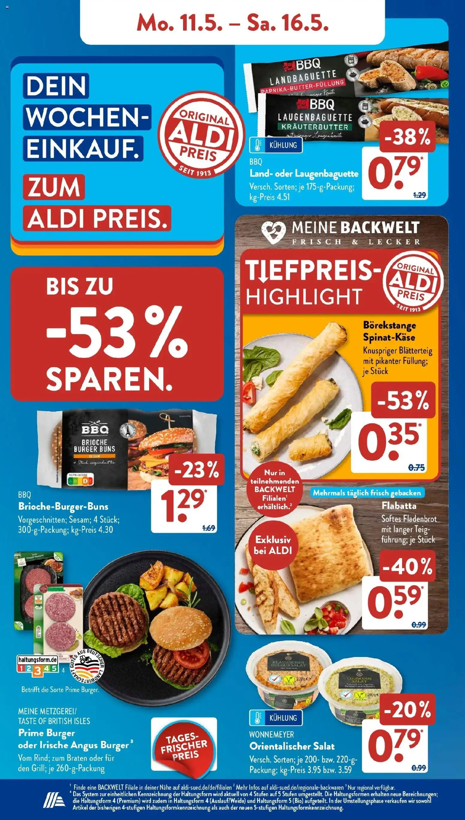 Aldi Süd Wochenangebote – gültig ab 11.05.2026 | Seite: 5 | Produkte: Burger, Kräuterbutter, Salat