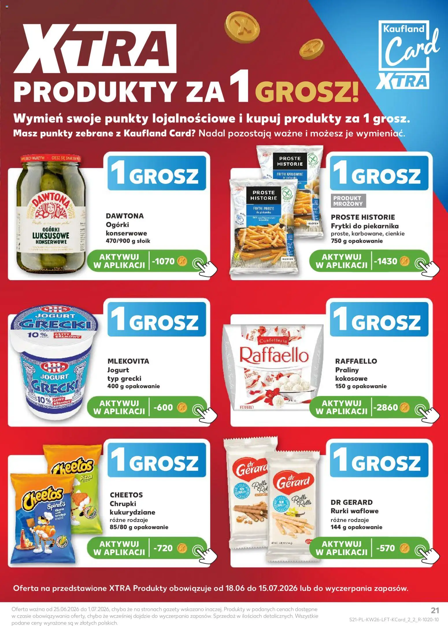 Kaufland gazetka od 25.06.2026 | Strona: 21 | Produkty: Jogurt grecki, Praliny, Rurki waflowe, Ogórki