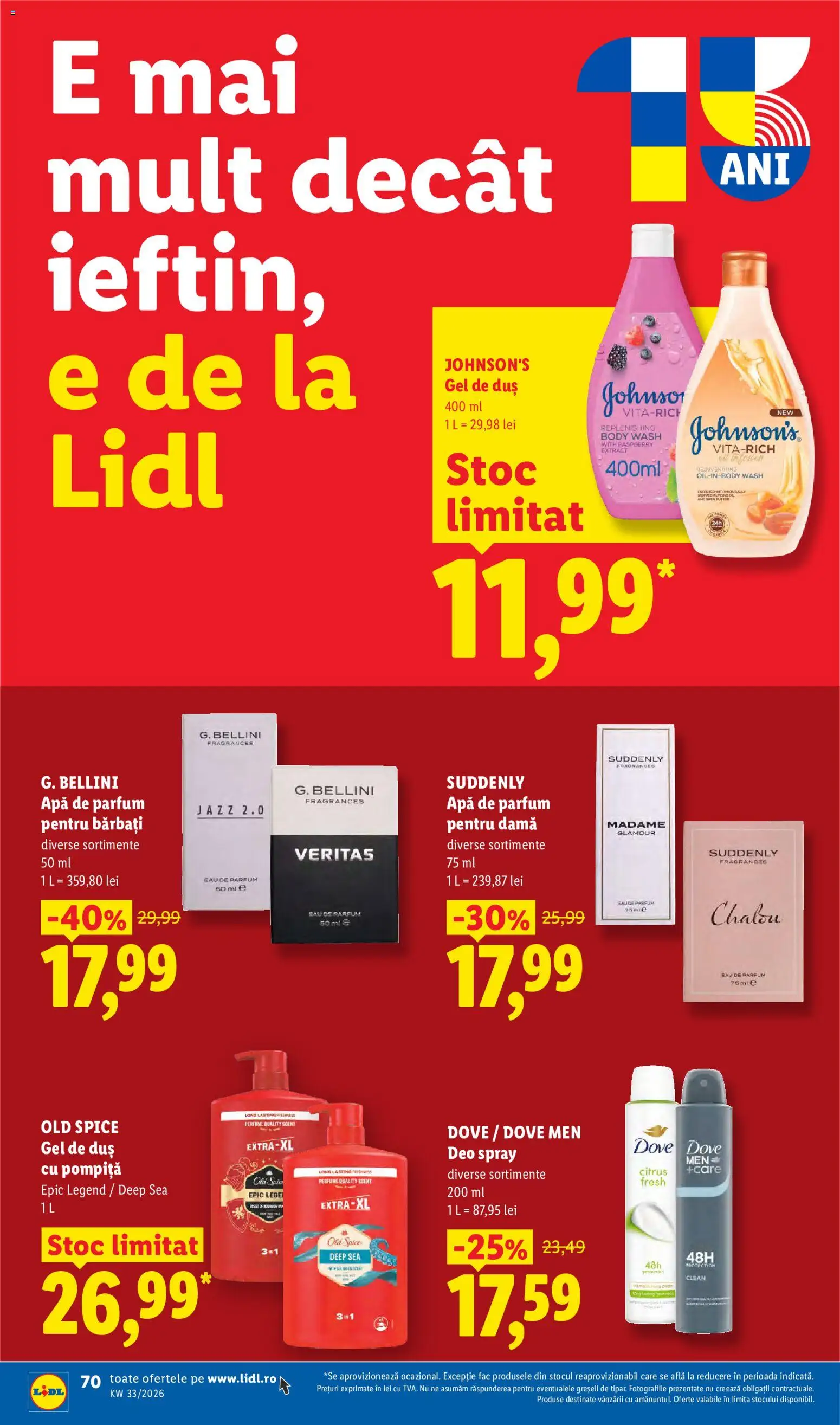 Noul catalog Lidl – valabil de la 10.08.2026 | Pagină: 70 | Produse: Body, Duș, Parfum, Apă