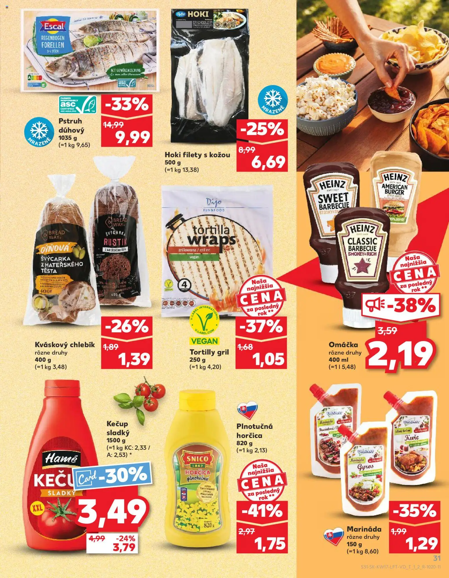 Nové Kaufland akcie – leták je platný od 23.04.2026 | Strana: 31 | Produkty: Gril, Tortilla, Pstruh, Kečup
