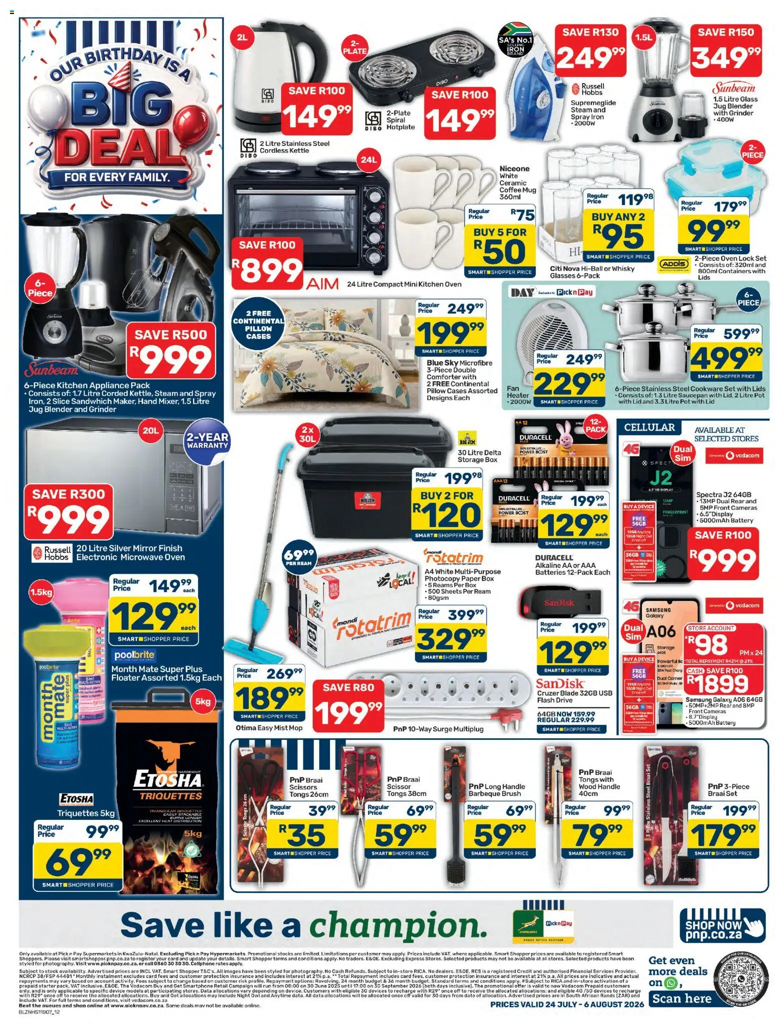 New Pick n Pay catalogue – valid from 24/07/2026 | Page: 12 | Products: Microwave oven, Box, Blender, Stock