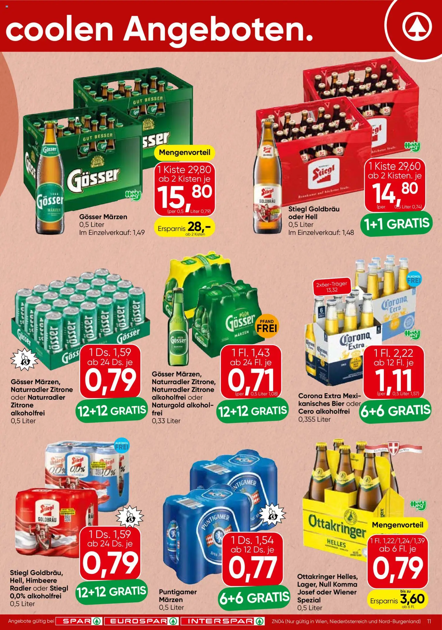 Spar Flugblatt - Burgenland gültig ab 07.05.2026 | Seite: 11 | Produkte: Zitrone, Himbeere, Bier