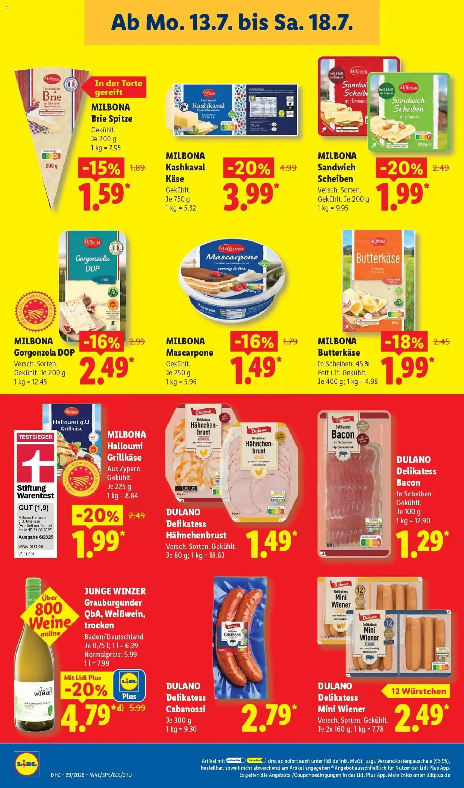 Lidl Prospekt Weikersheim – gültig ab 13.07.2026 | Seite: 16 | Produkte: Butter, Käse, Pasta, Hahnchenbrust