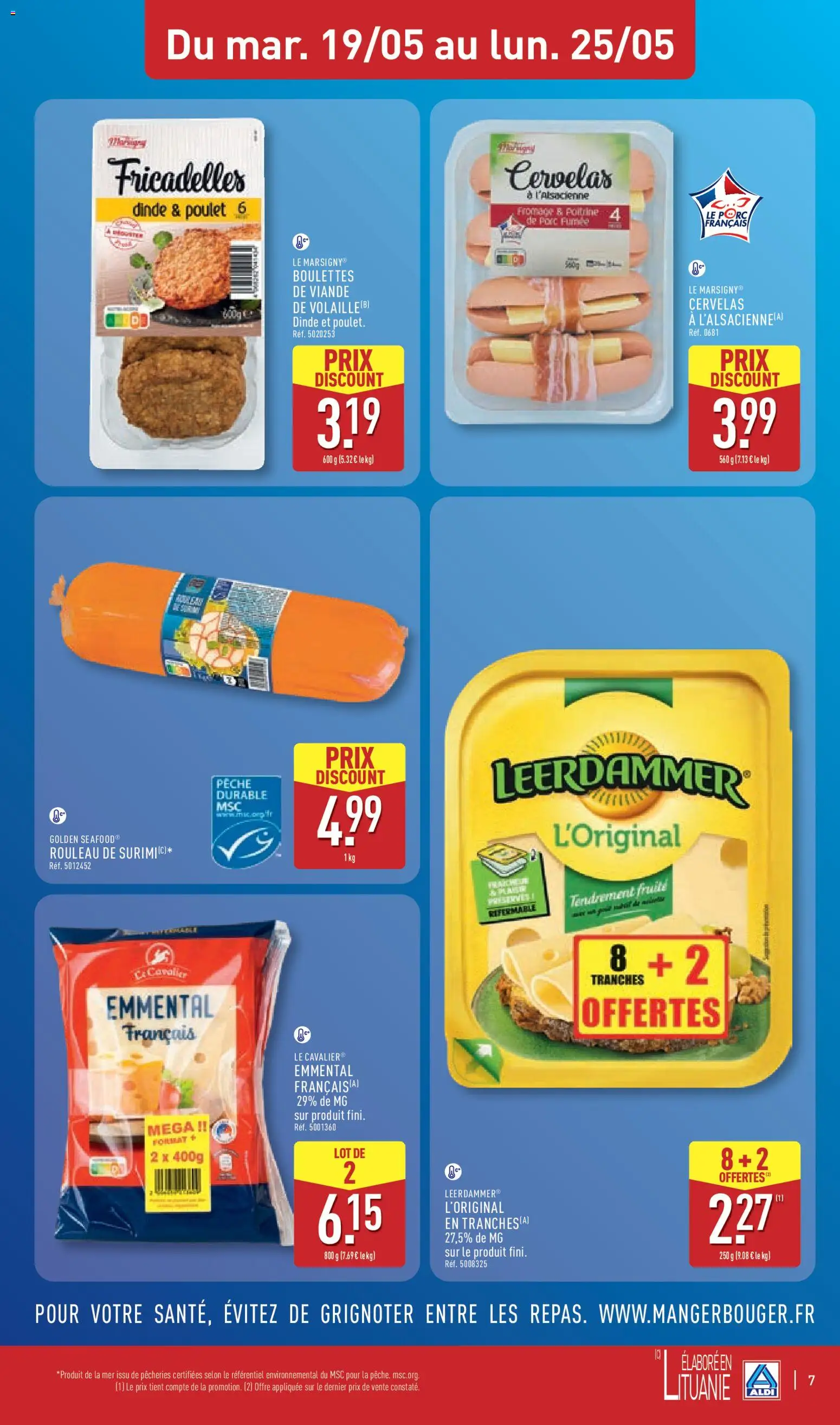 {H1} | Page: 9 | Produits: Pêche, Emmental, Rouleau, Porc