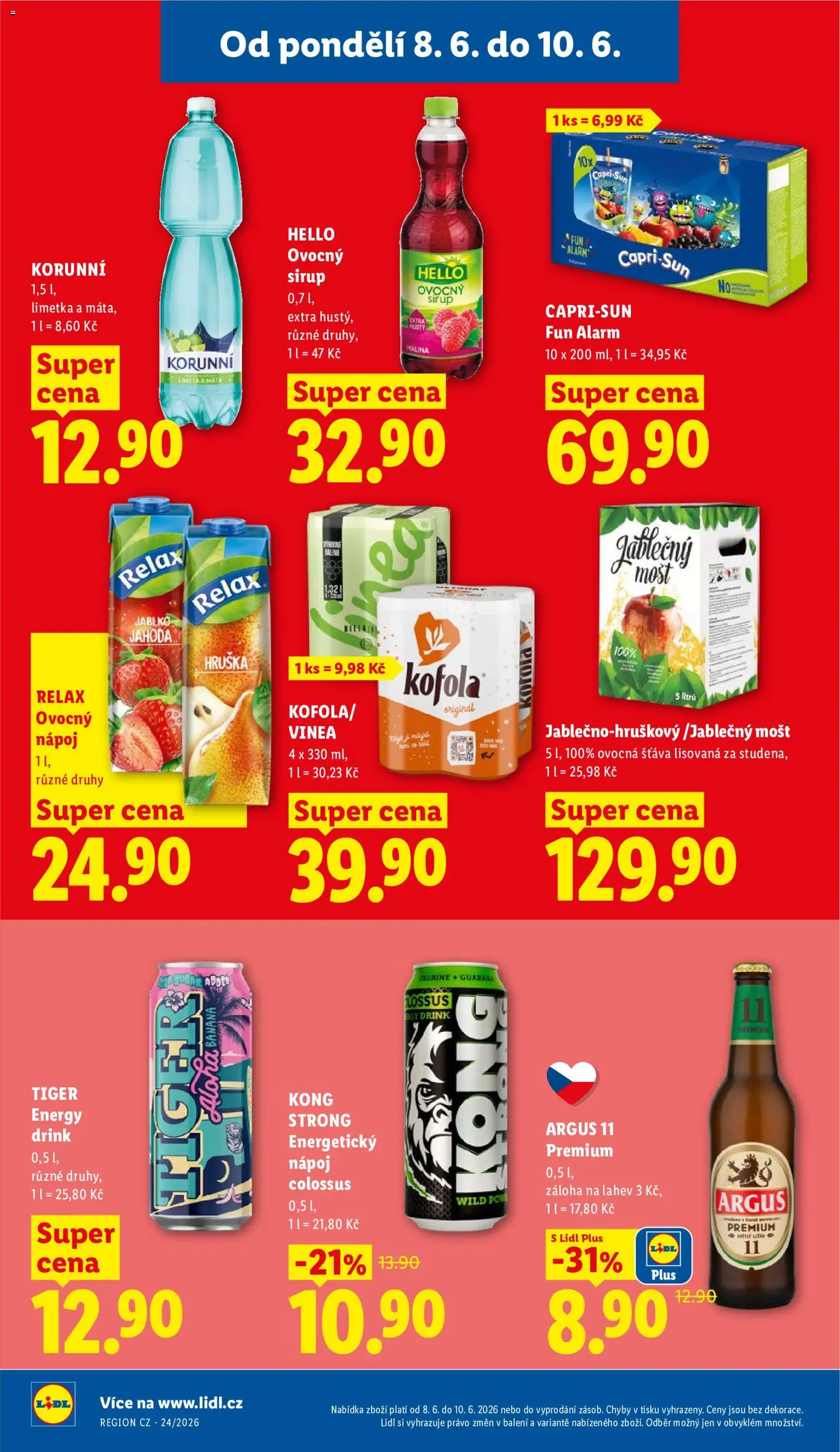 Lidl leták od 08.06.2026 | Strana: 32 | Produkty: Tiger, Sirup, Vinea, Energy drink