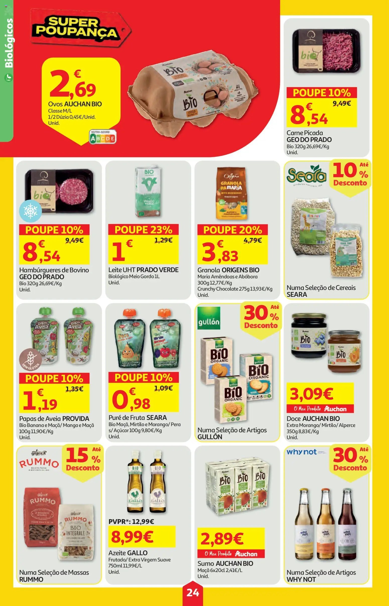 Auchan folheto │ válido de 02/07/2026 | Página: 24 | Produtos: Azeite, Carne picada, Chocolate, Cereais