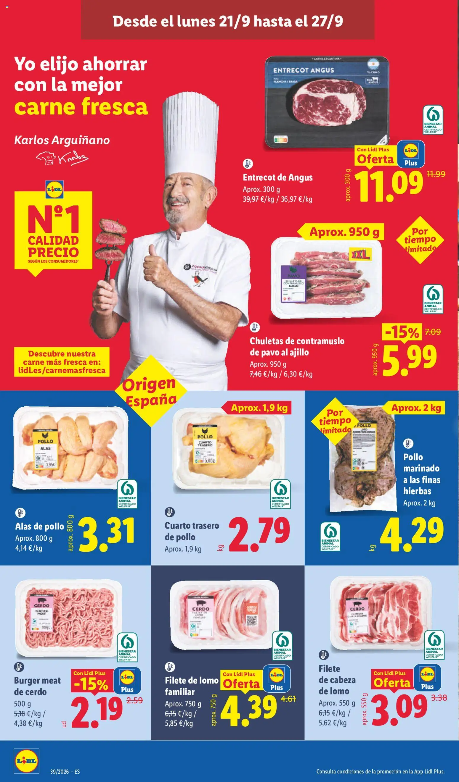 Lidl folleto │ válido desde el 21/09/2026 | Página: 6 | Productos: Lomo, Cerdo, Entrecot, Filete