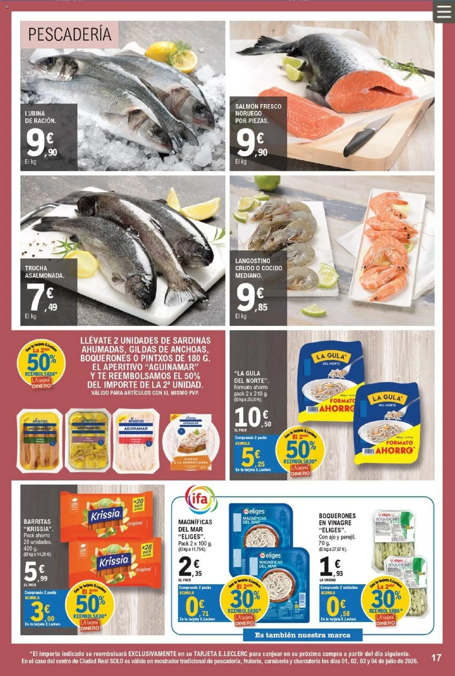 E.Leclerc Miranda de Ebro │ válido desde el 01/07/2026 | Página: 17 | Productos: Té, Δεξαμενή, Langostino