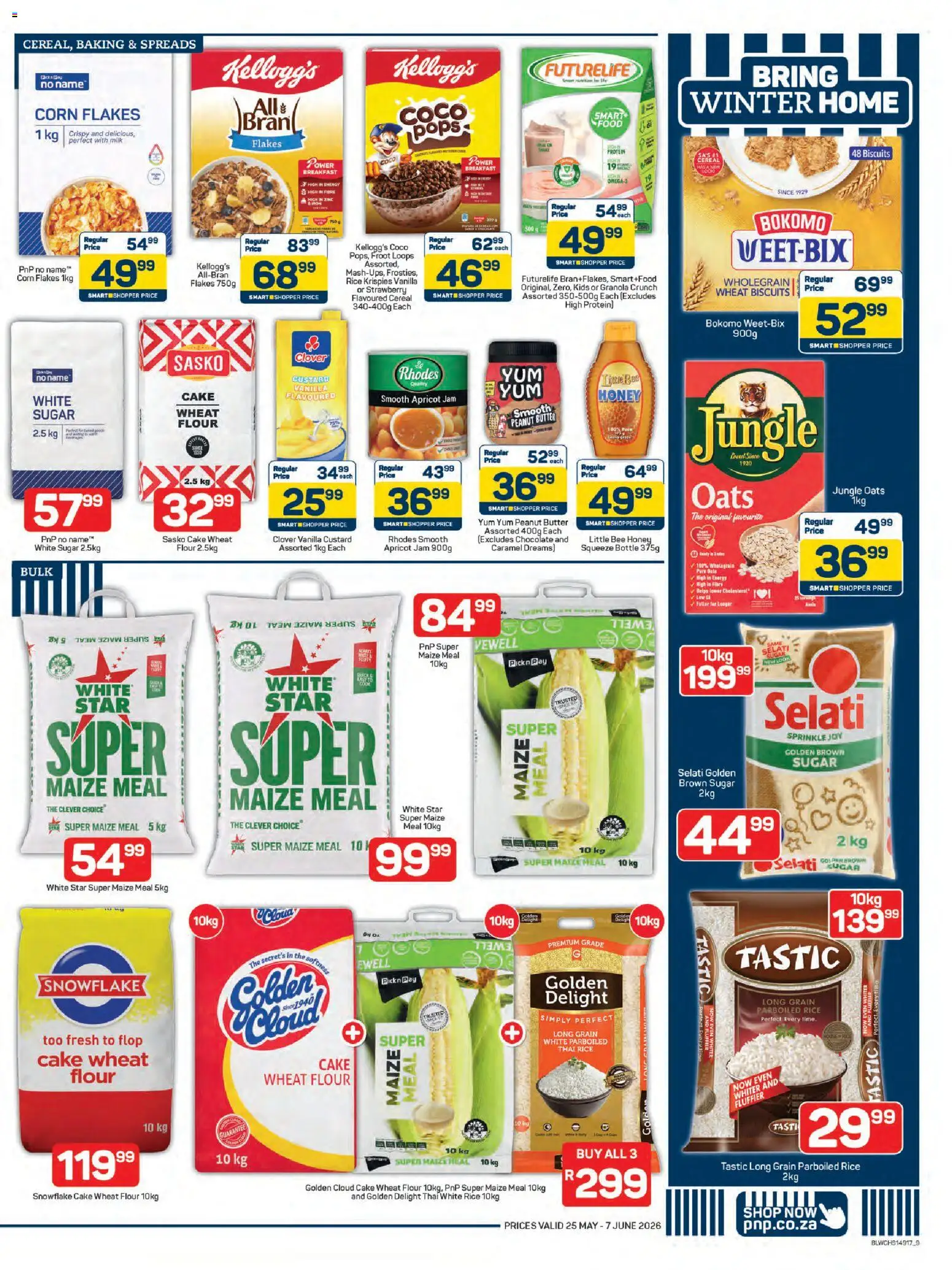 New Pick n Pay catalogue – valid from 25.05.2026 | Page: 9 | Products: Flour, Milk, Oats, Biscuits