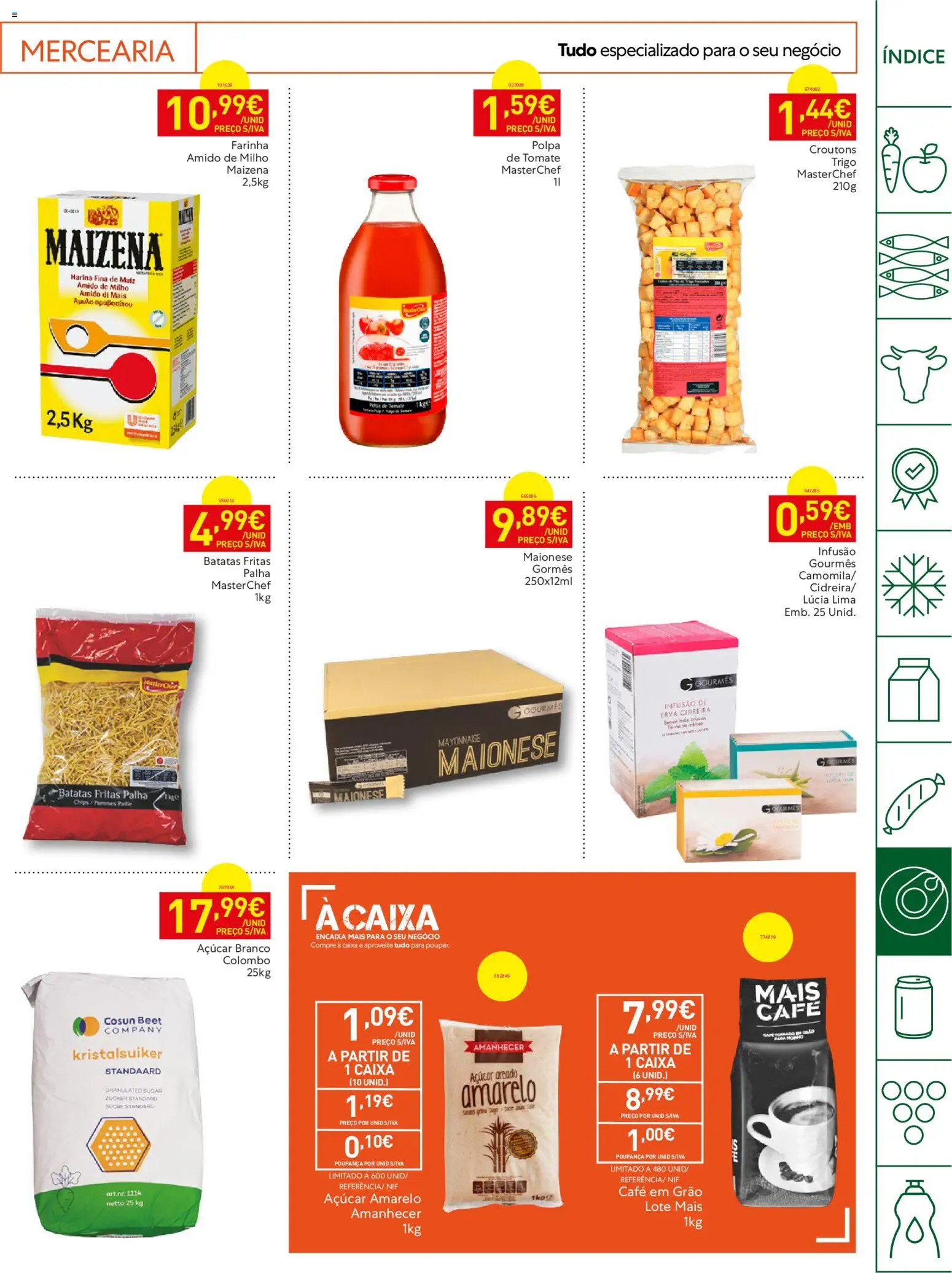 Recheio Horeca Madeira │ válido de 21/07/2026 | Página: 19 | Produtos: Caixa, Café, Açúcar, Tomate