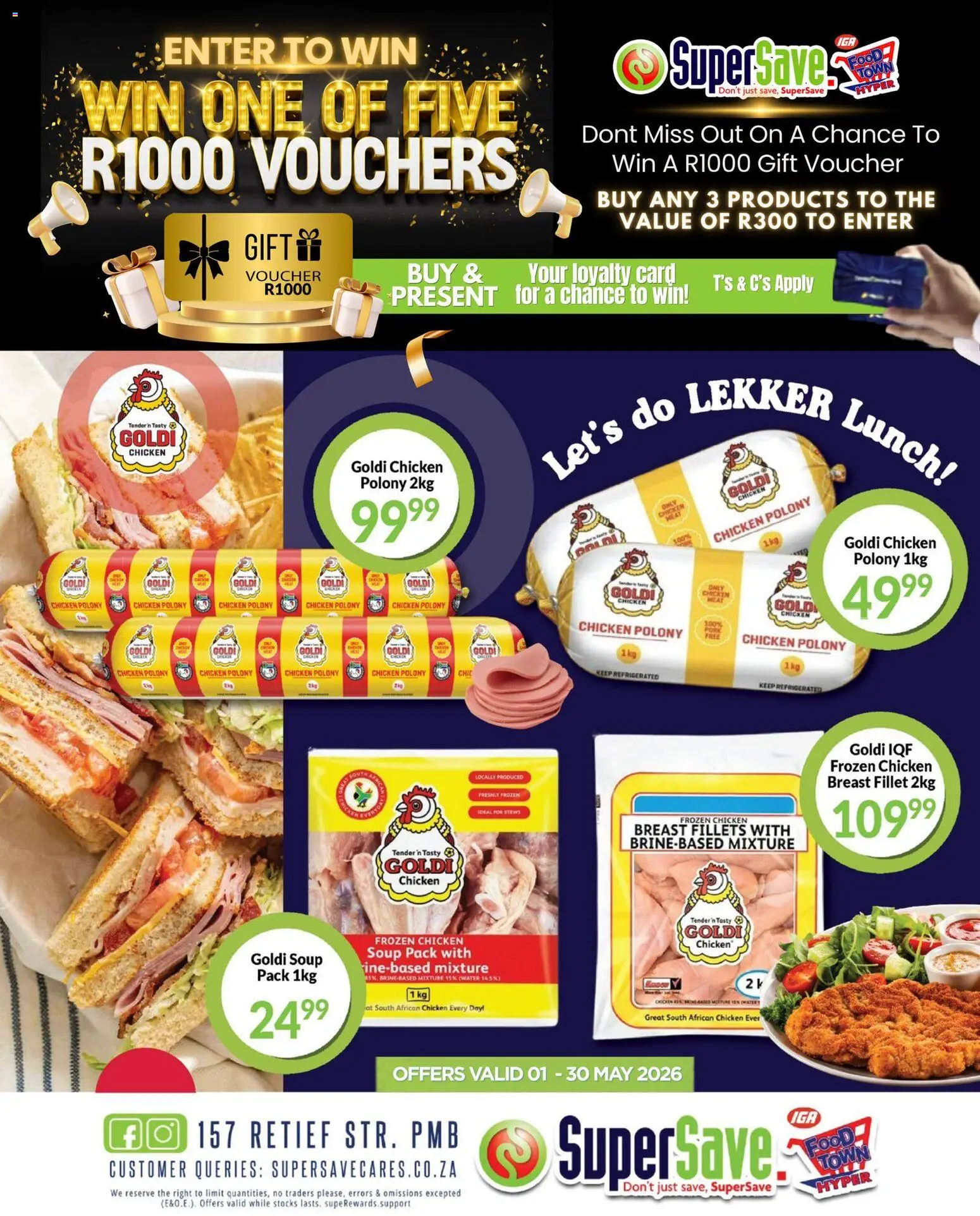 New Super Save catalogue – valid from 01.05.2026 | Page: 4 | Products: Polony, Chicken, Soup, Water