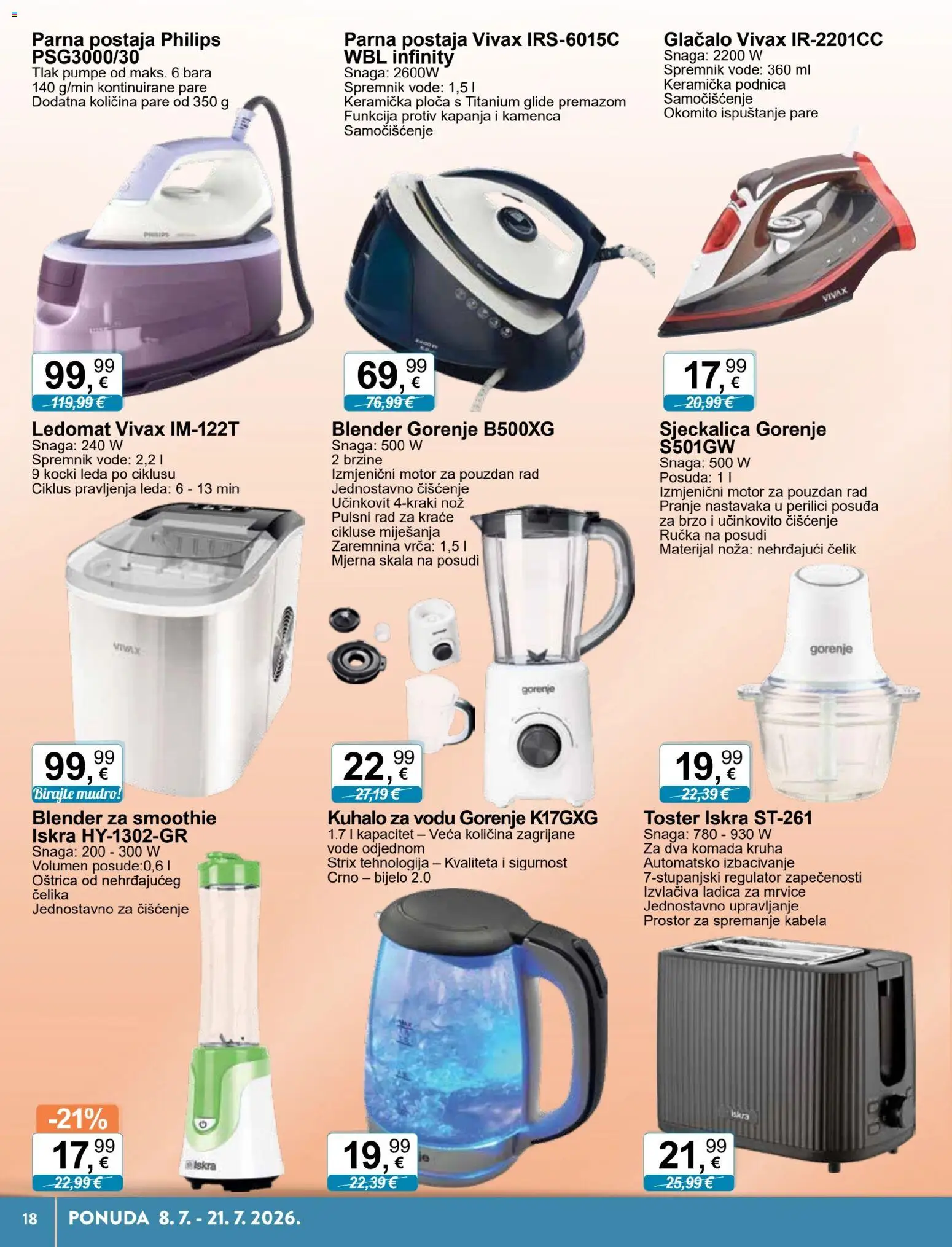 KTC katalog | vrijedi od 08.07.2026 | Stranica: 8 | Proizvodi: Ledomat, Smoothie, Sjeckalica, Blender