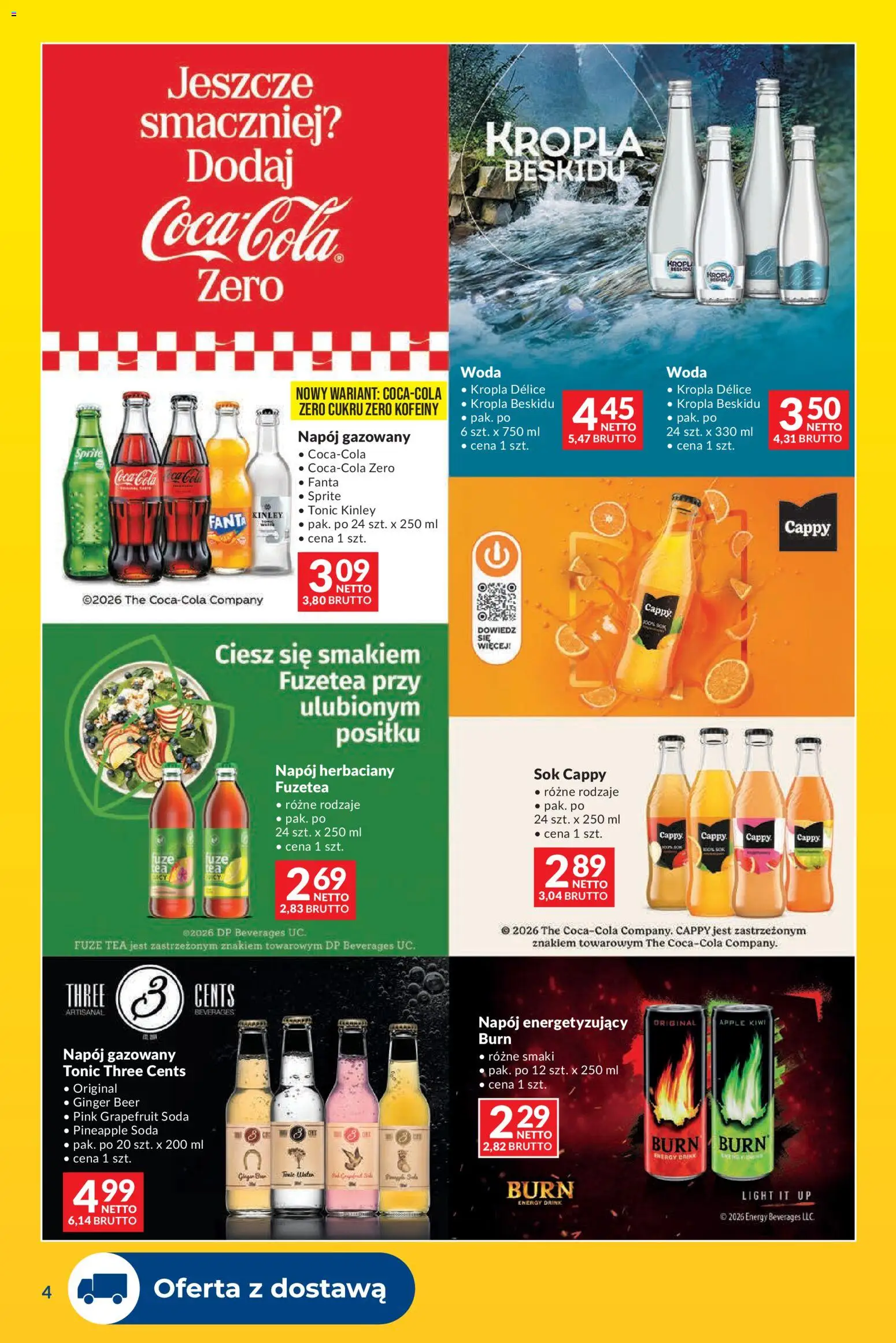 Makro gazetka - Dostawy dla gastronomii od 01.10.2026 | Strona: 4 | Produkty: Ginger Beer, Sprite, Sok, Kiwi