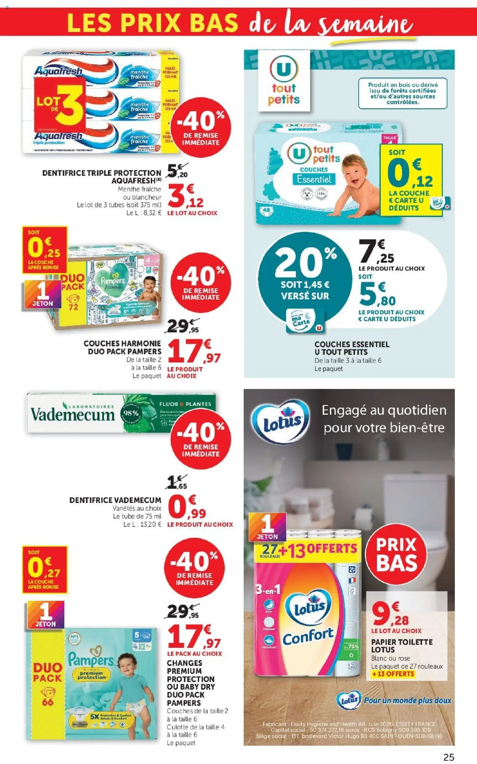 {H1} | Page: 25 | Produits: Dentifrice, Pampers couches, Hygiène, Culotte