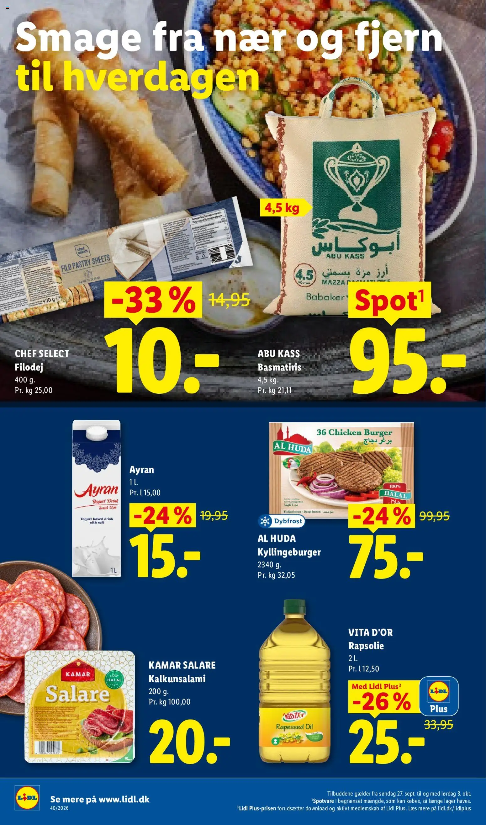 Lidl tilbudsavis – gyldig fra 27/09/2026 | Side: 14 | Produkter: Rapsolie, Salami, Salt, Søm