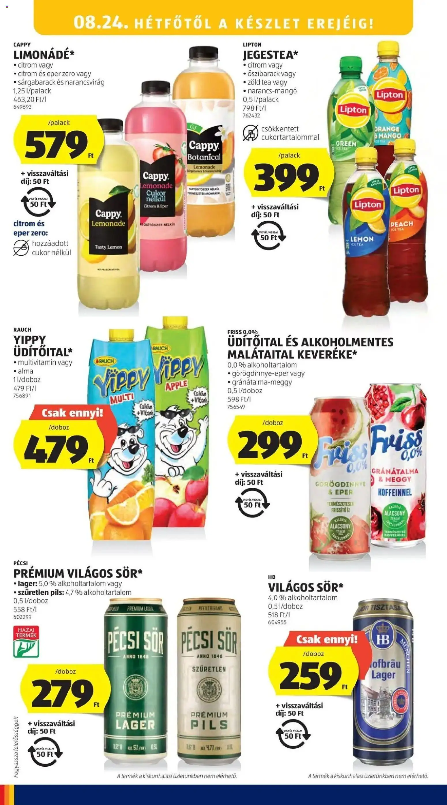 Aldi aktuális akciós újság - 2026.08.21. -tól/töl > akció, lapozható szórólap 🛍️ | Oldal: 16 | Termékek: Ice tea, Sör, Cukor, Citrom