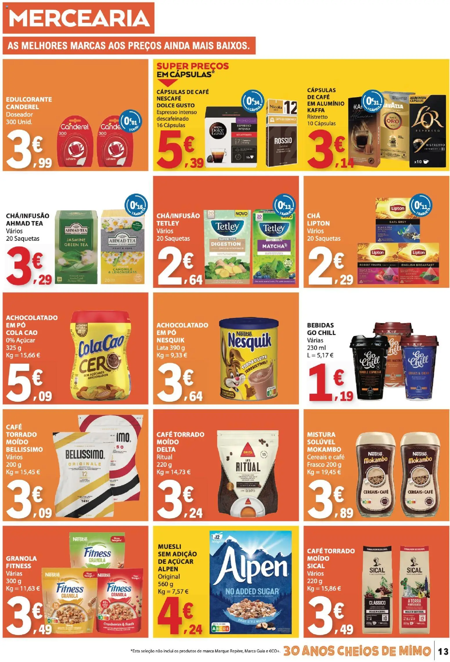 E.Leclerc folheto │ válido de 16.04.2026 | Página: 13 | Produtos: Leite, Nestlé, Dolce gusto, Cereais
