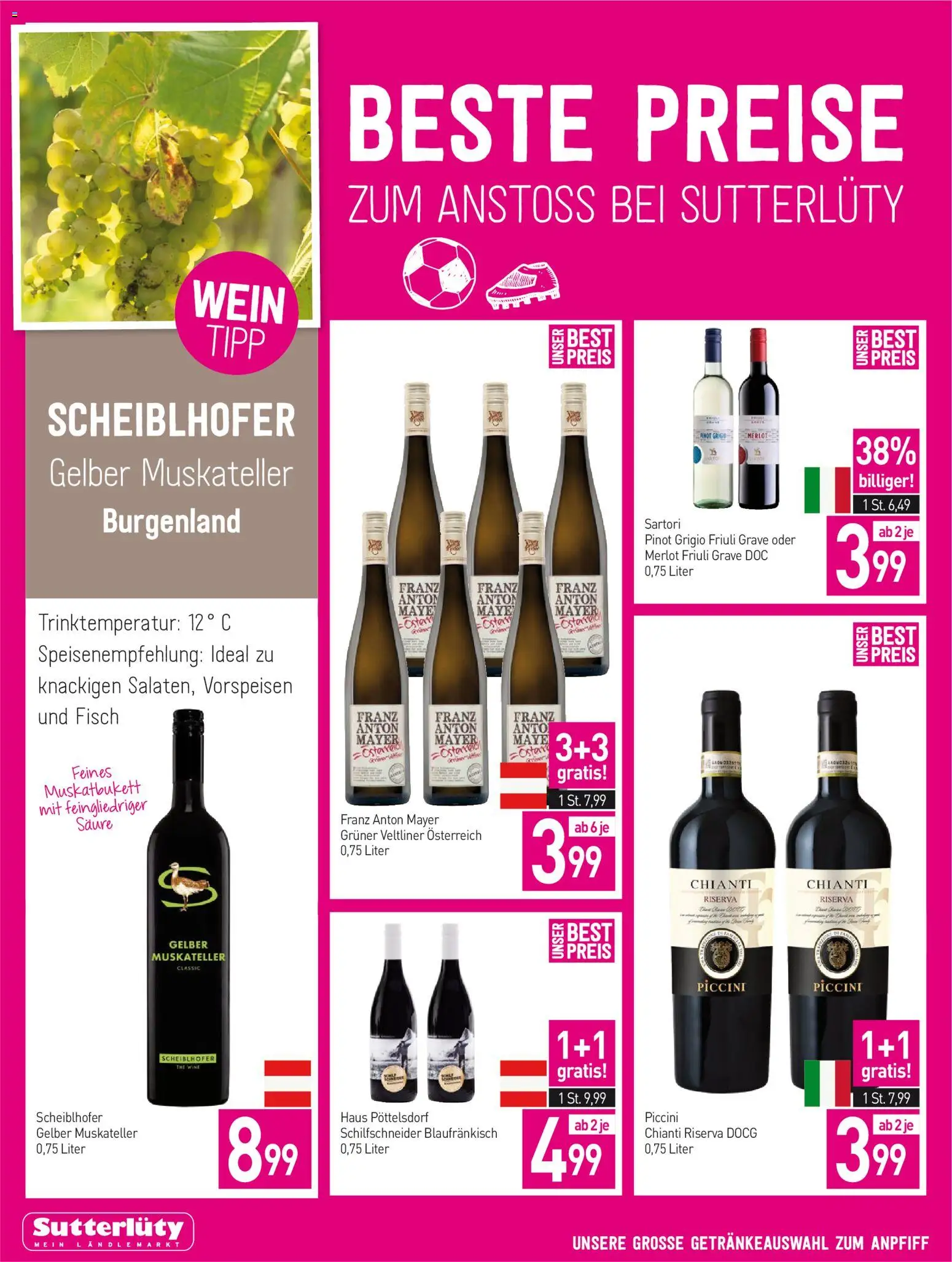 Sutterlüty Flugblatt gültig ab 04.06.2026 | Seite: 18 | Produkte: Wein, Fisch
