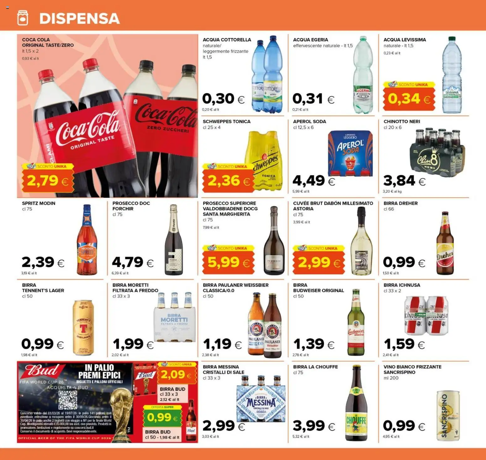 Volantino Tigre del 03.06.2026 | Pagina: 16 | Prodotti: Tennent's, Prosecco, Vino, Coca Cola