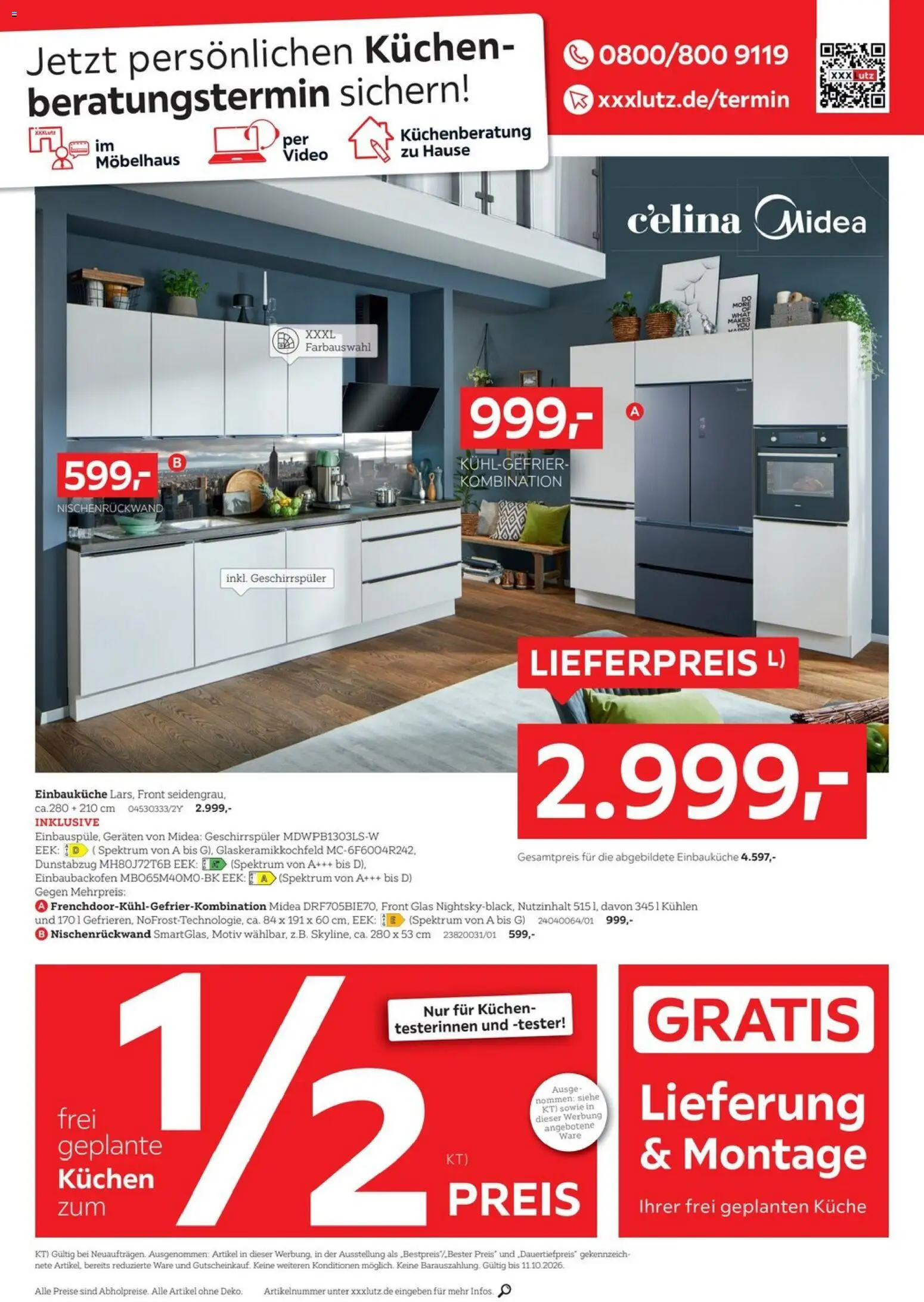 XXXLutz Wohnideen – gültig ab 03.10.2026 | Seite: 11 | Produkte: Geschirrspüler, Einbauküche, Dunstabzug, Kuchen