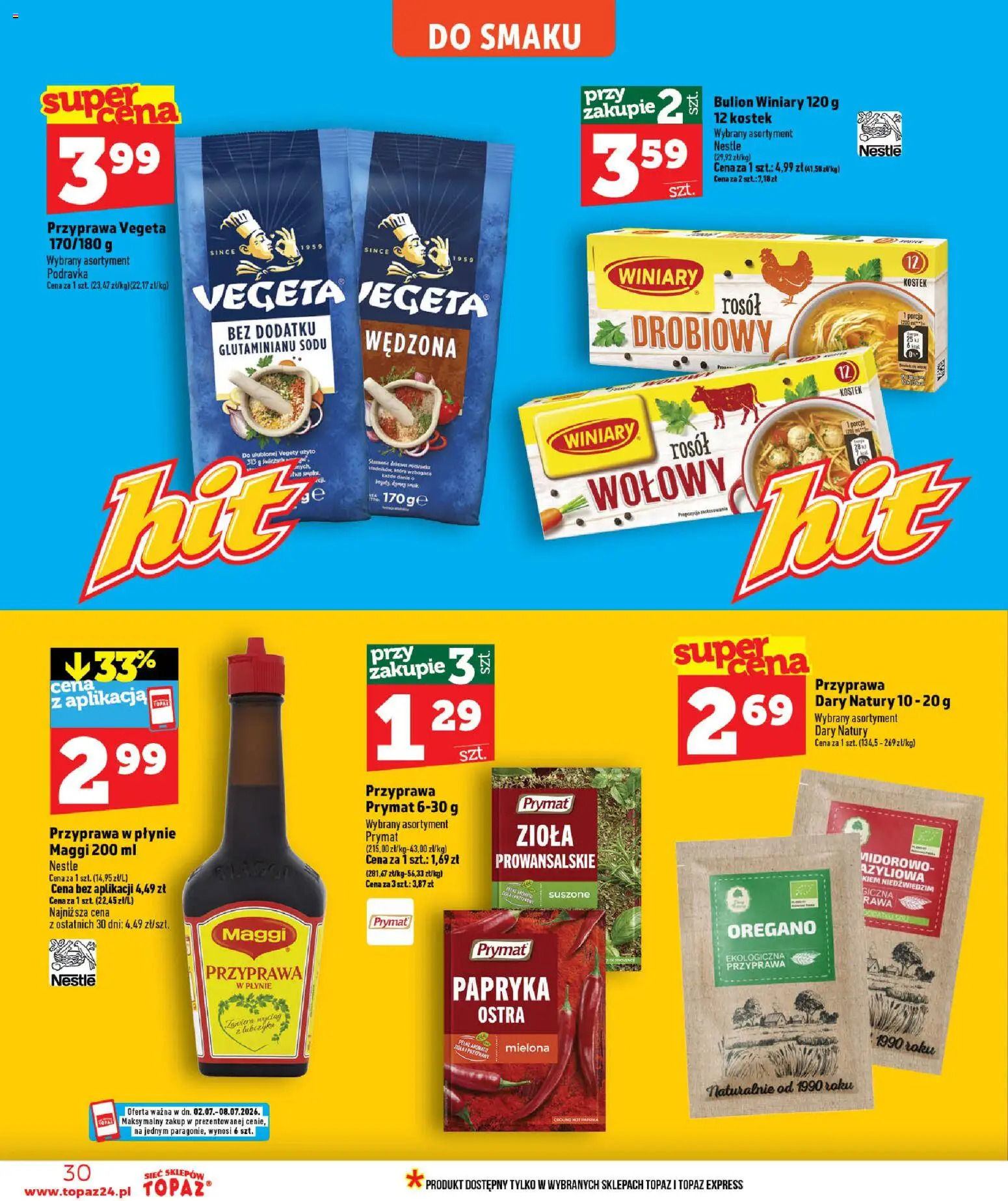 Topaz gazetka - MAZ od 02.07.2026 | Strona: 30 | Produkty: Oregano, Papryka