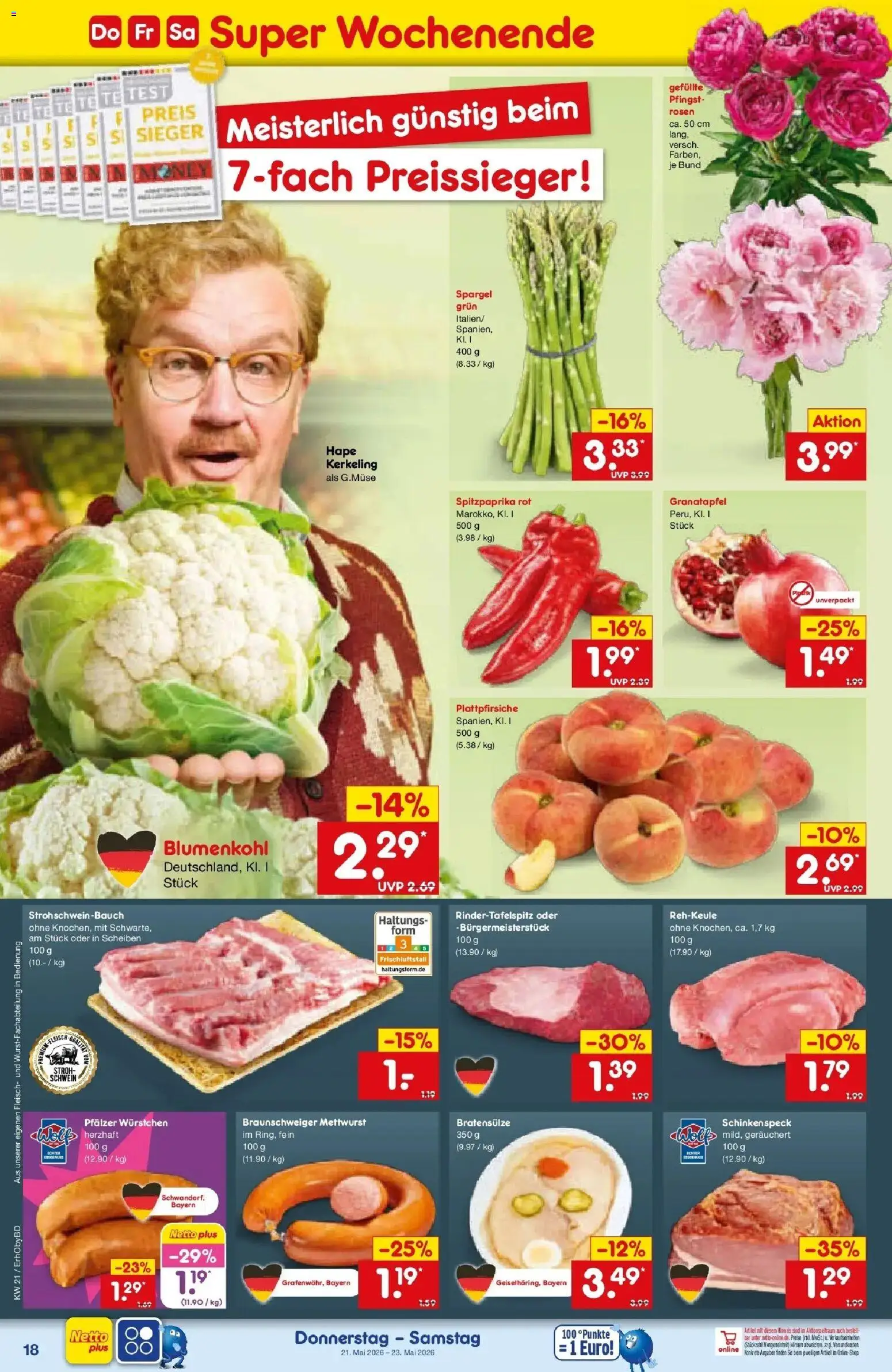 Netto Marken-Discount Prospekt Velden	 – gültig ab 17.05.2026 | Seite: 20 | Produkte: Granatapfel, Spargel, Blumenkohl, Fleisch
