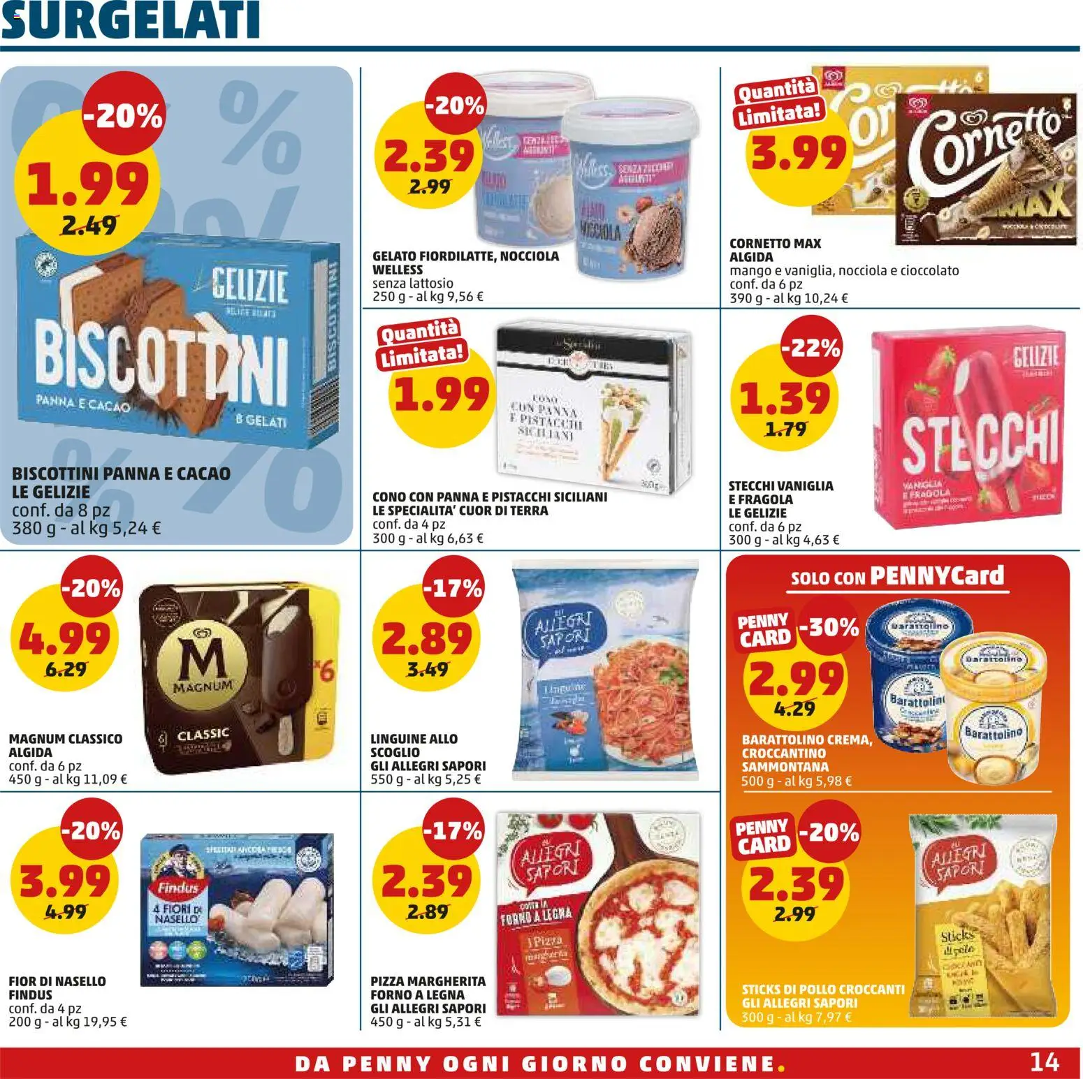 Volantino PENNY del 02/07/2026 | Pagina: 14 | Prodotti: Panna, Gelato, Nasello, Terra