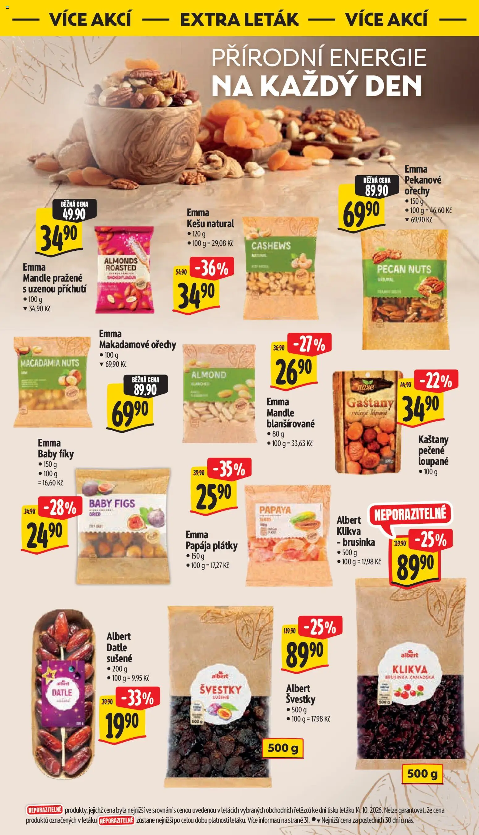 Albert leták - Hypermarket Jablonec nad Tisou od 21.10.2026 | Strana: 49 | Produkty: Ořechy, Makadamové ořechy, Mandle, Pekanové ořechy