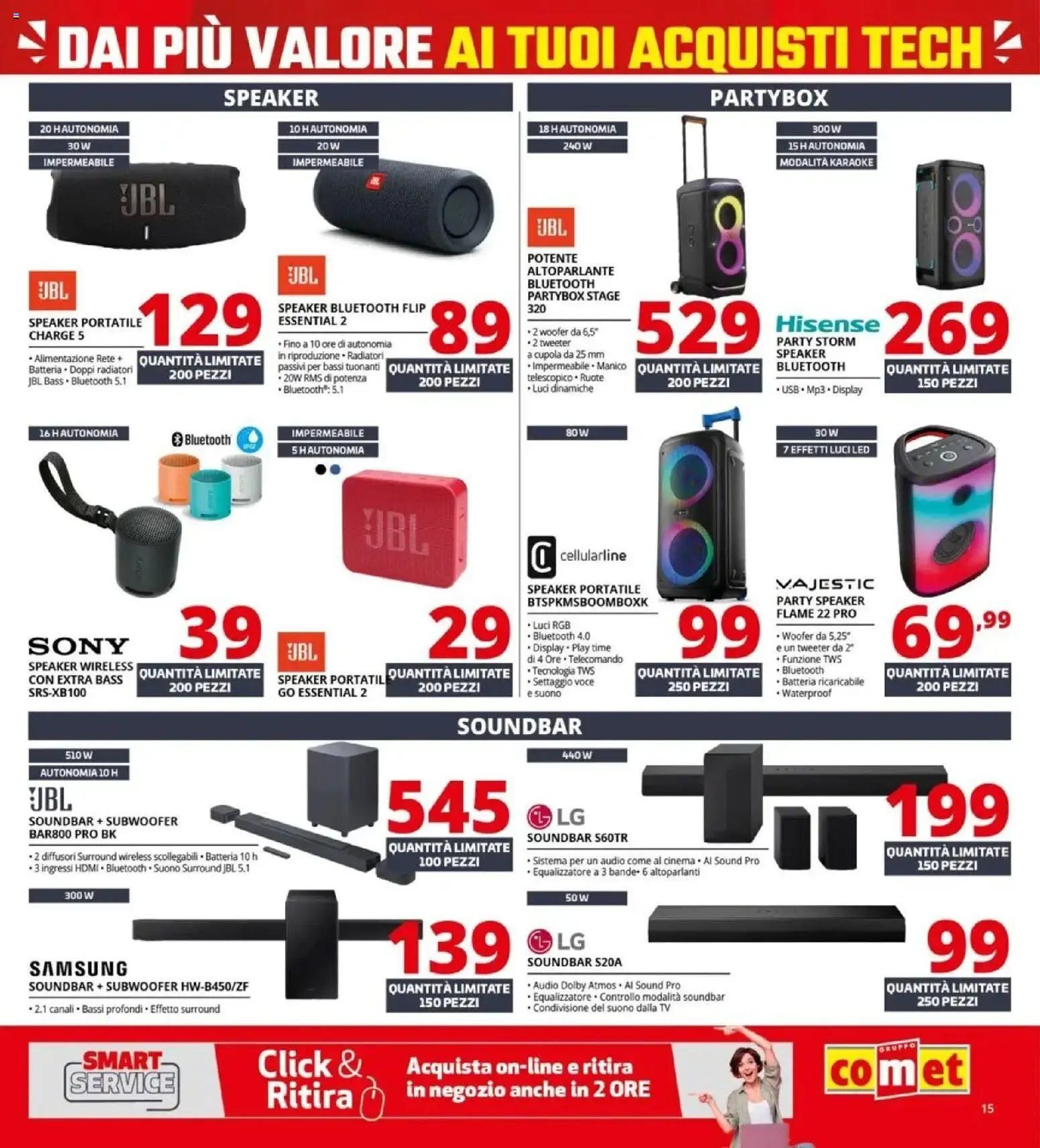 Volantino Comet del 05.03.2026 | Pagina: 15 | Prodotti: TV, Audio, Speaker, Samsung