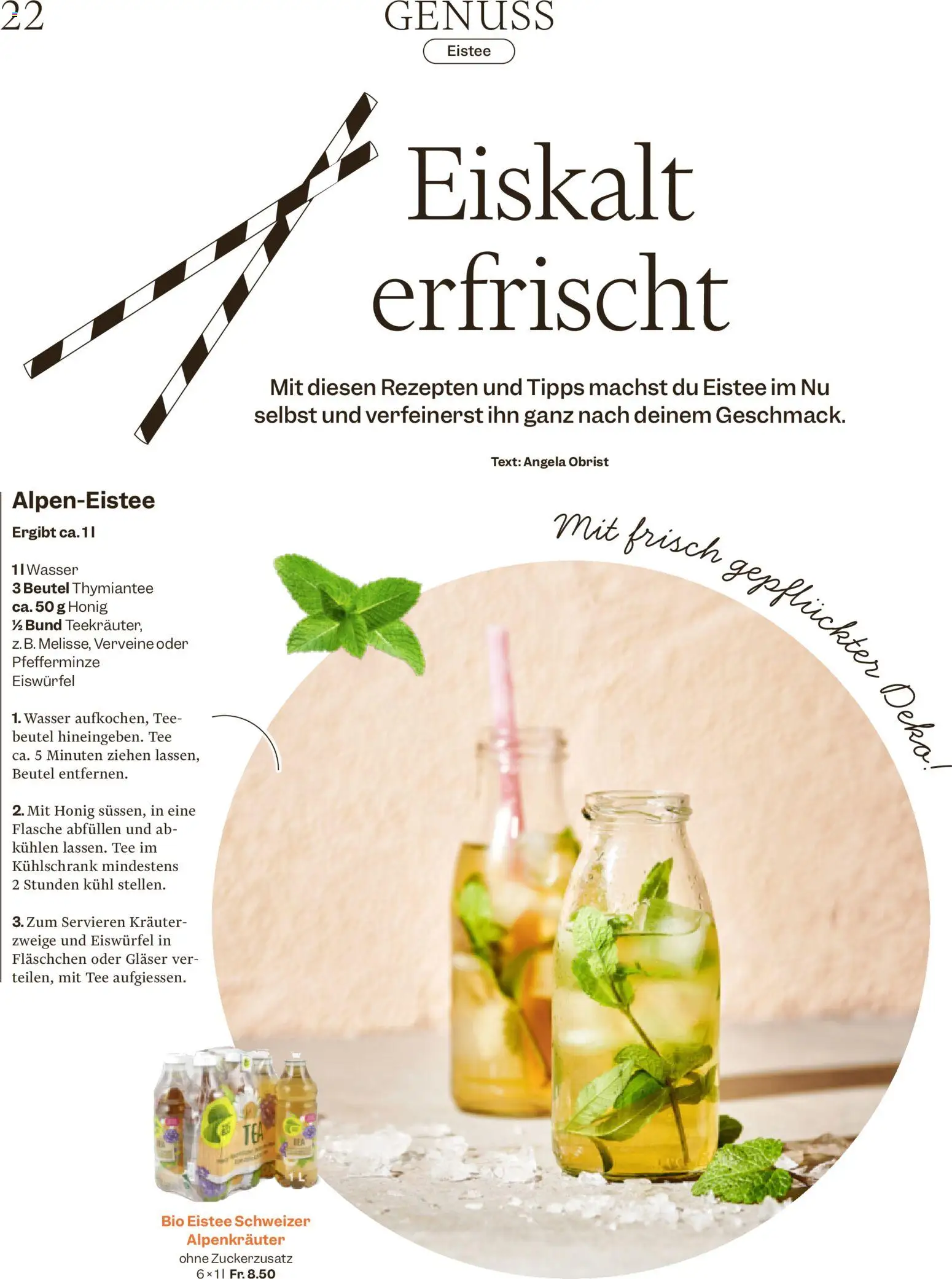 Migros aktionen Magazin – gültig ab 15.07.2026 | Seite: 22 | Produkte: Tee, Wasser, Kühlschrank
