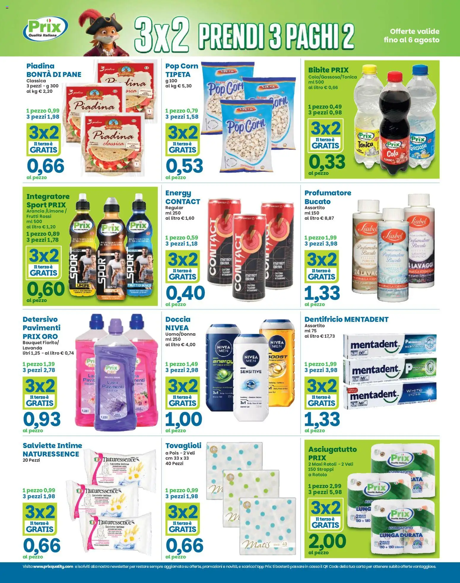 Volantino Prix del 28/07/2026 | Pagina: 16 | Prodotti: Limone, Lavanda, Pop corn, Doccia