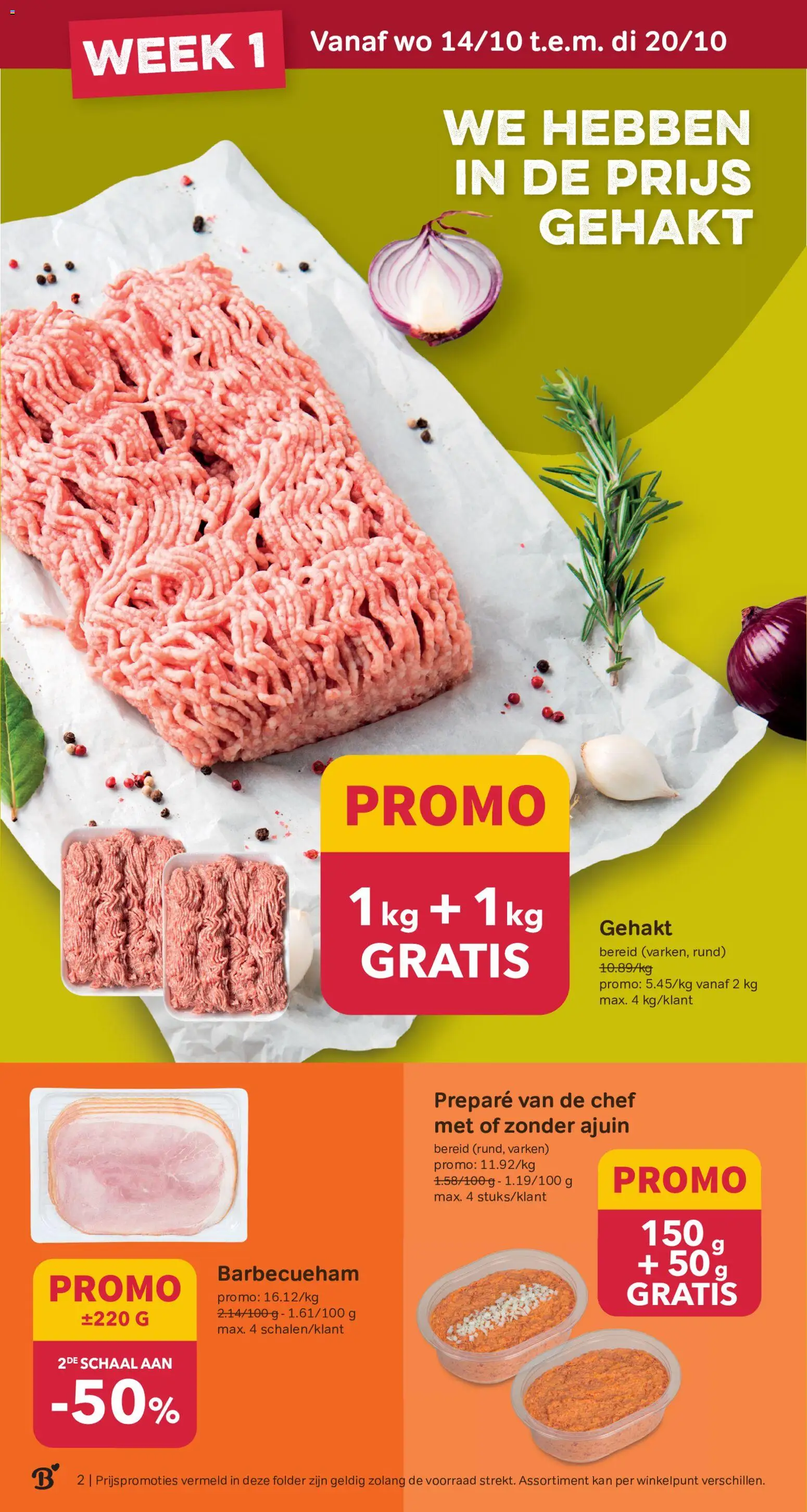 {H1} | Pagina: 2 | Producten: Gehakt, Kan, Schaal