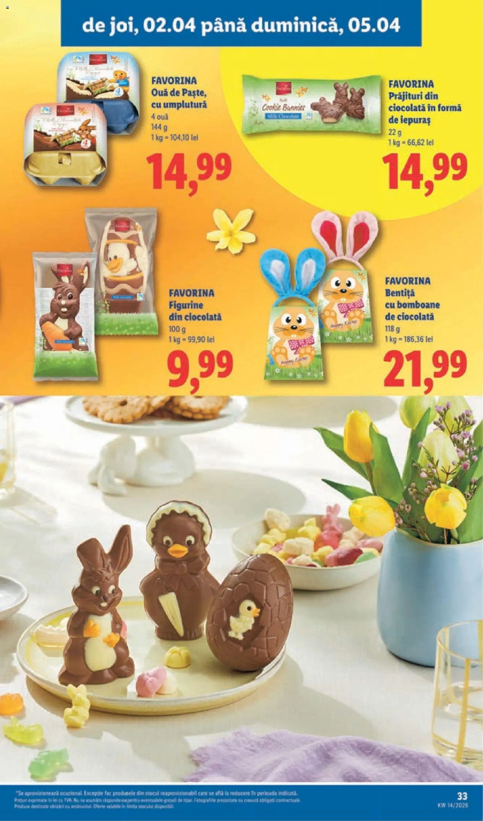 Noul catalog Lidl – valabil de la 30.03.2026 | Pagină: 33 | Produse: Ouă, Ciocolată, Bomboane