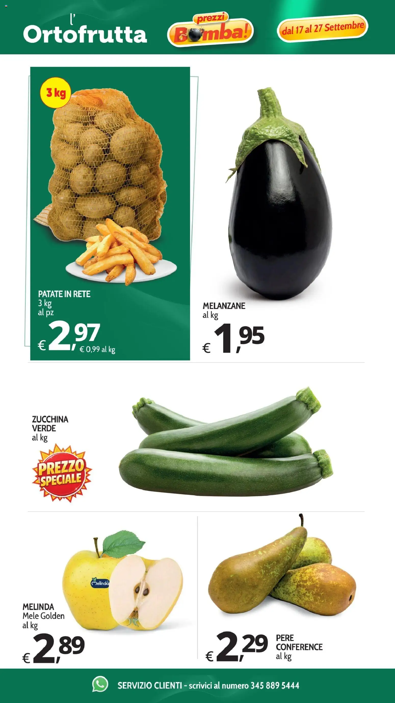 Volantino Primo Prezzo del 17/09/2026 | Pagina: 34 | Prodotti: Mele, Pere, Patate, Melanzane