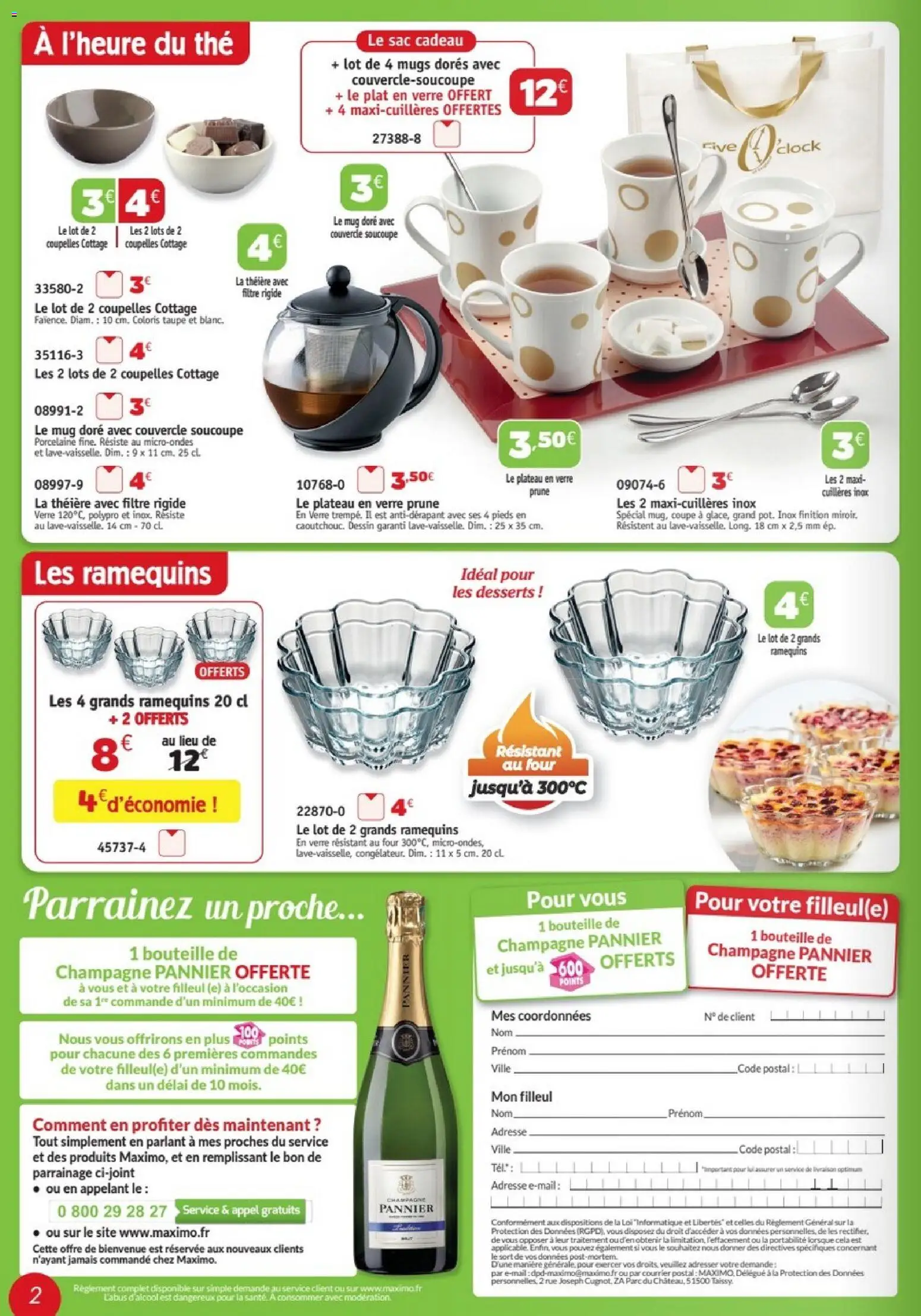 {H1} | Page: 2 | Produits: Théière, Couvercle, Champagne, Bouteille